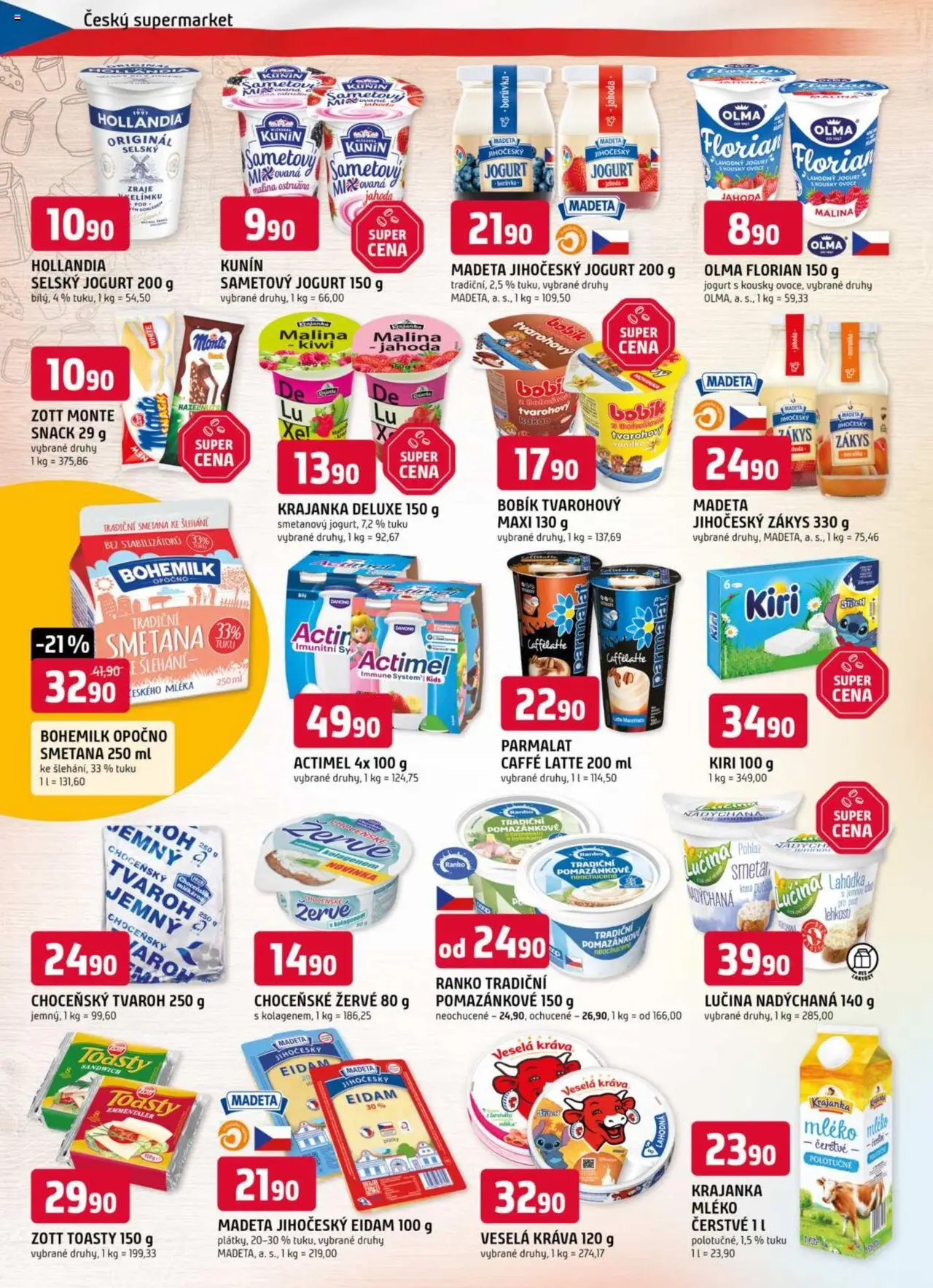 Trefa leták od 20.08.2025 | Strana: 4 | Produkty: Lučina, Tvaroh, Smetana ke šlehání, Kakao