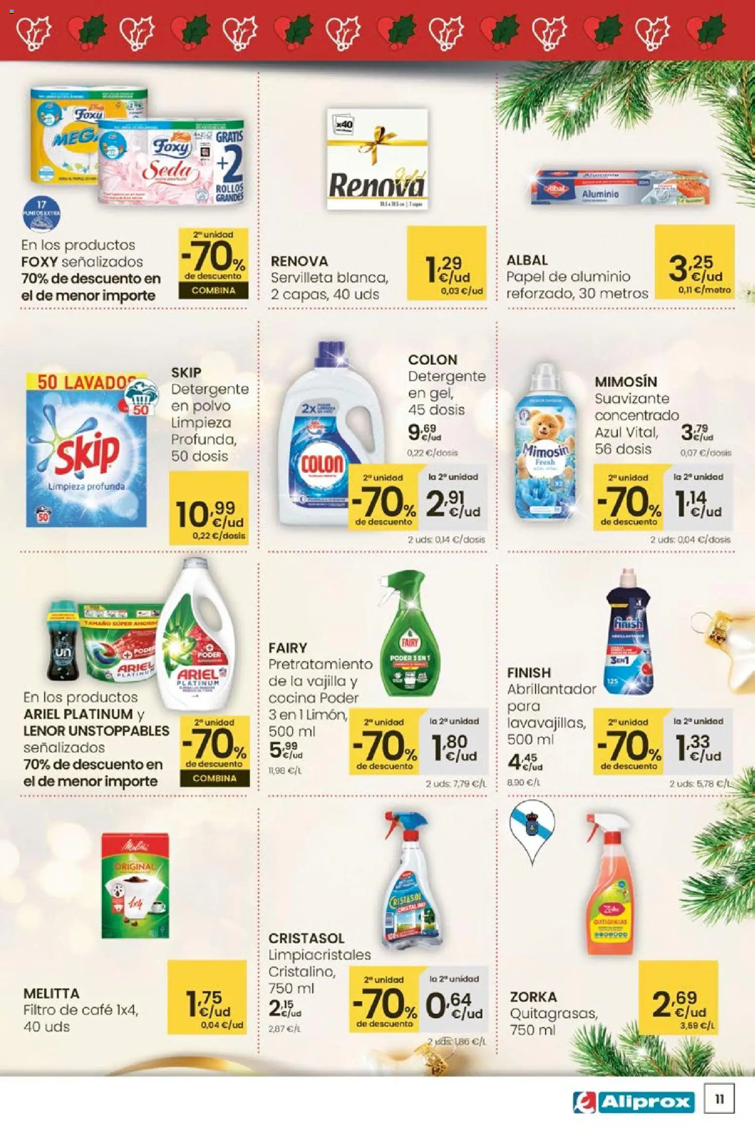 Eroski - Aliprox │ válido desde el 27.11.2025 | Página: 11 | Productos: Polvo, Limpiacristales, Detergente, Café