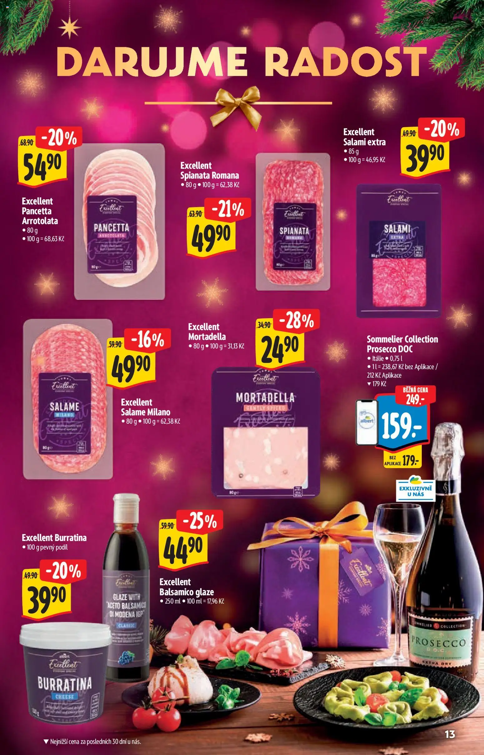 Albert katalog - Supermarket od 29.10.2025 | Strana: 13 | Produkty: Balsamico, Mortadella, Prosecco DOC, Pancetta