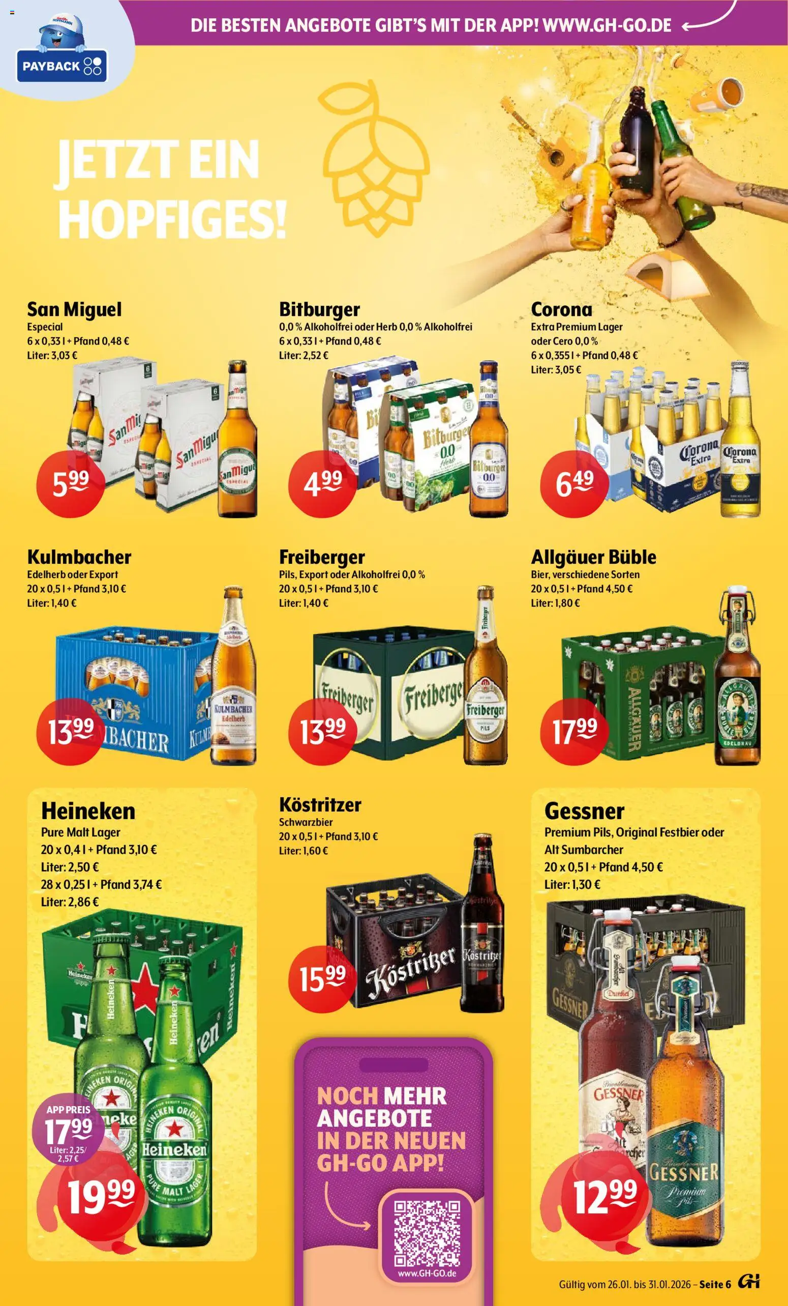 Getränke Hoffmann Prospekt 	 – gültig ab 26.01.2026 | Seite: 6 | Produkte: Bitburger, Kostritzer, Pils, Heineken