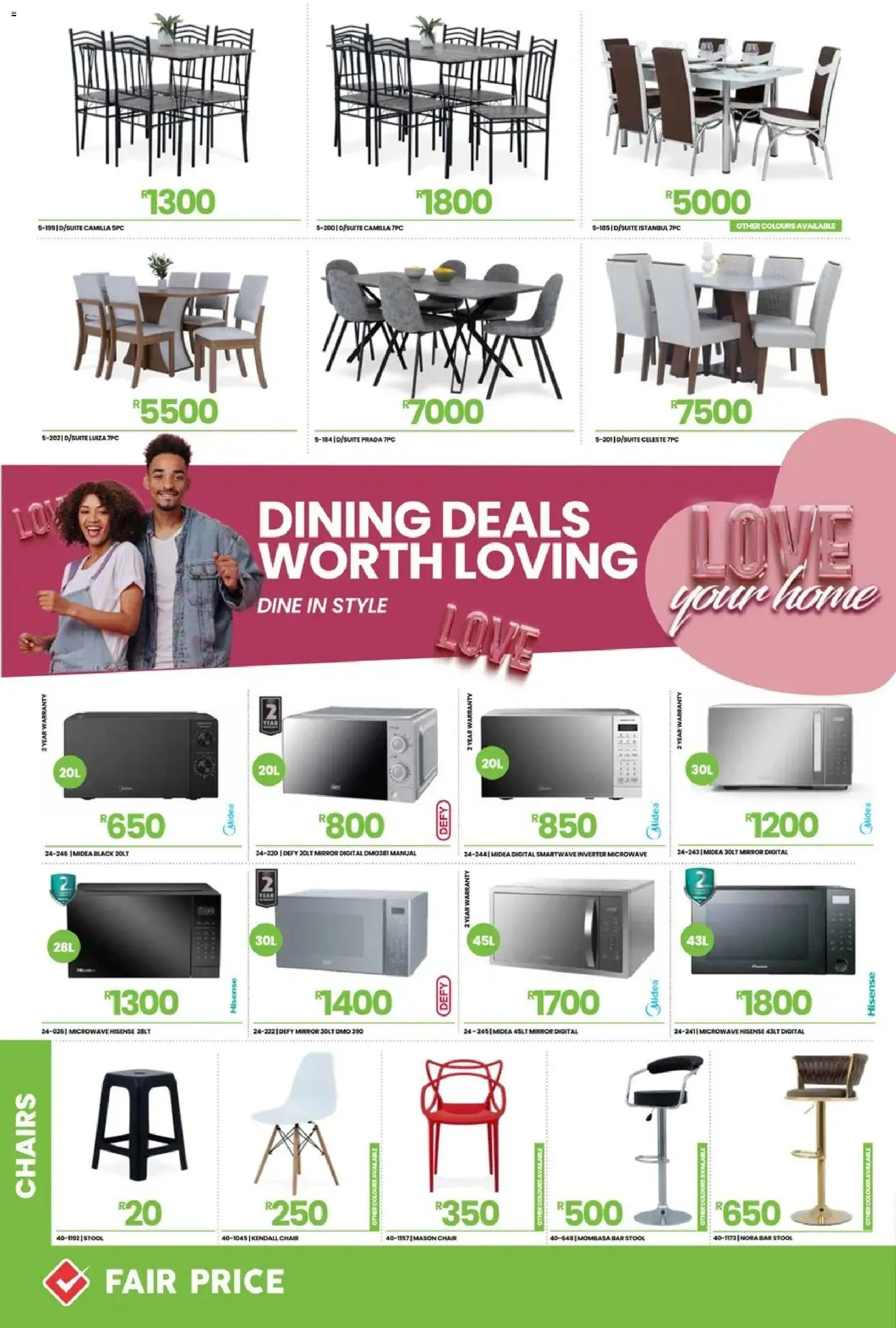 New Fair Price catalogue – valid from 01.02.2026 | Page: 22 | Products: Stool, Chair, Mirror, Microwave