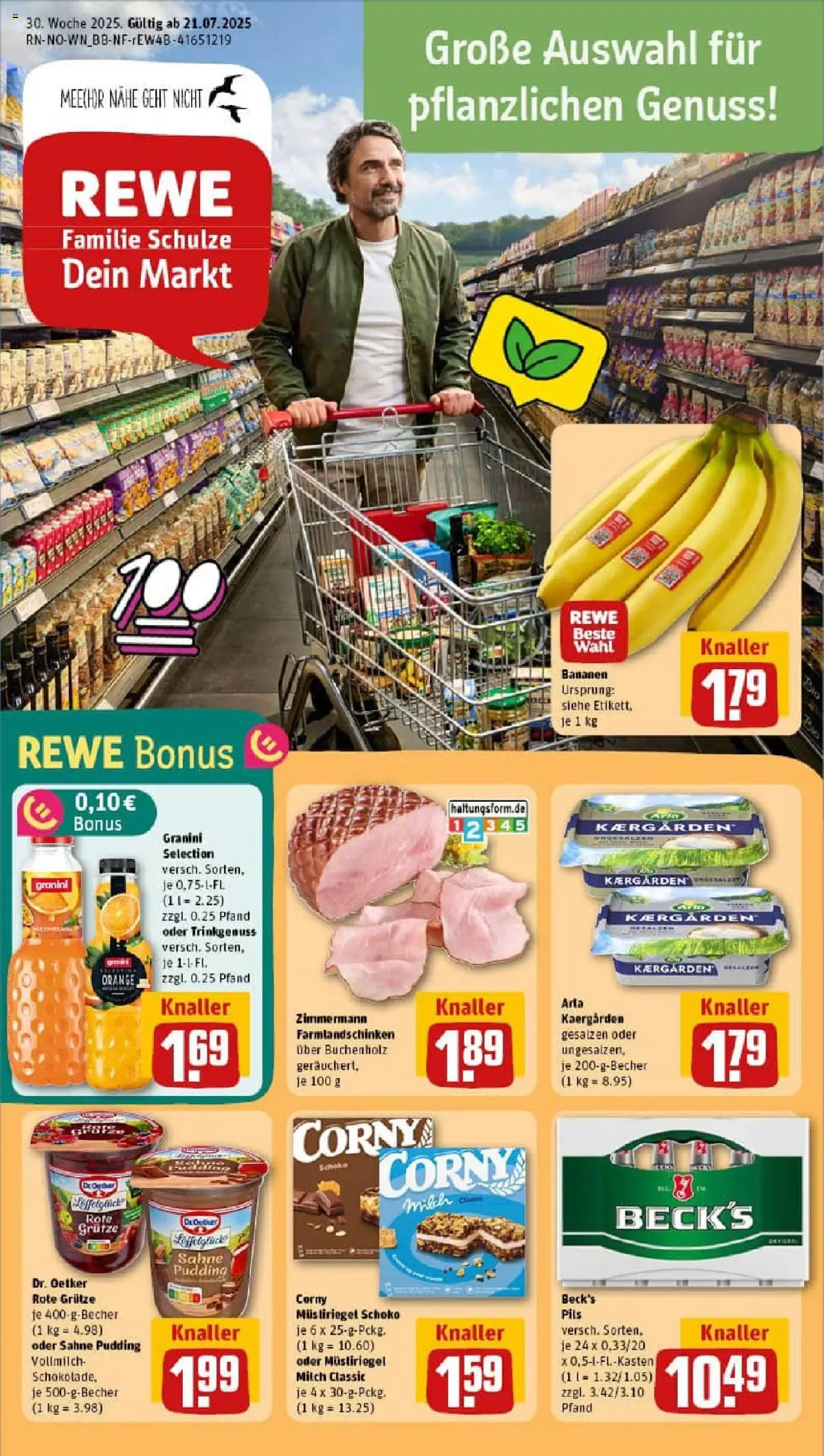 Rewe prospekt Wilhelmshaven	 - gültig ab dem 20.07.2025 | Seite: 1 | Produkte: Milch, Bananen, Granini, Sahne