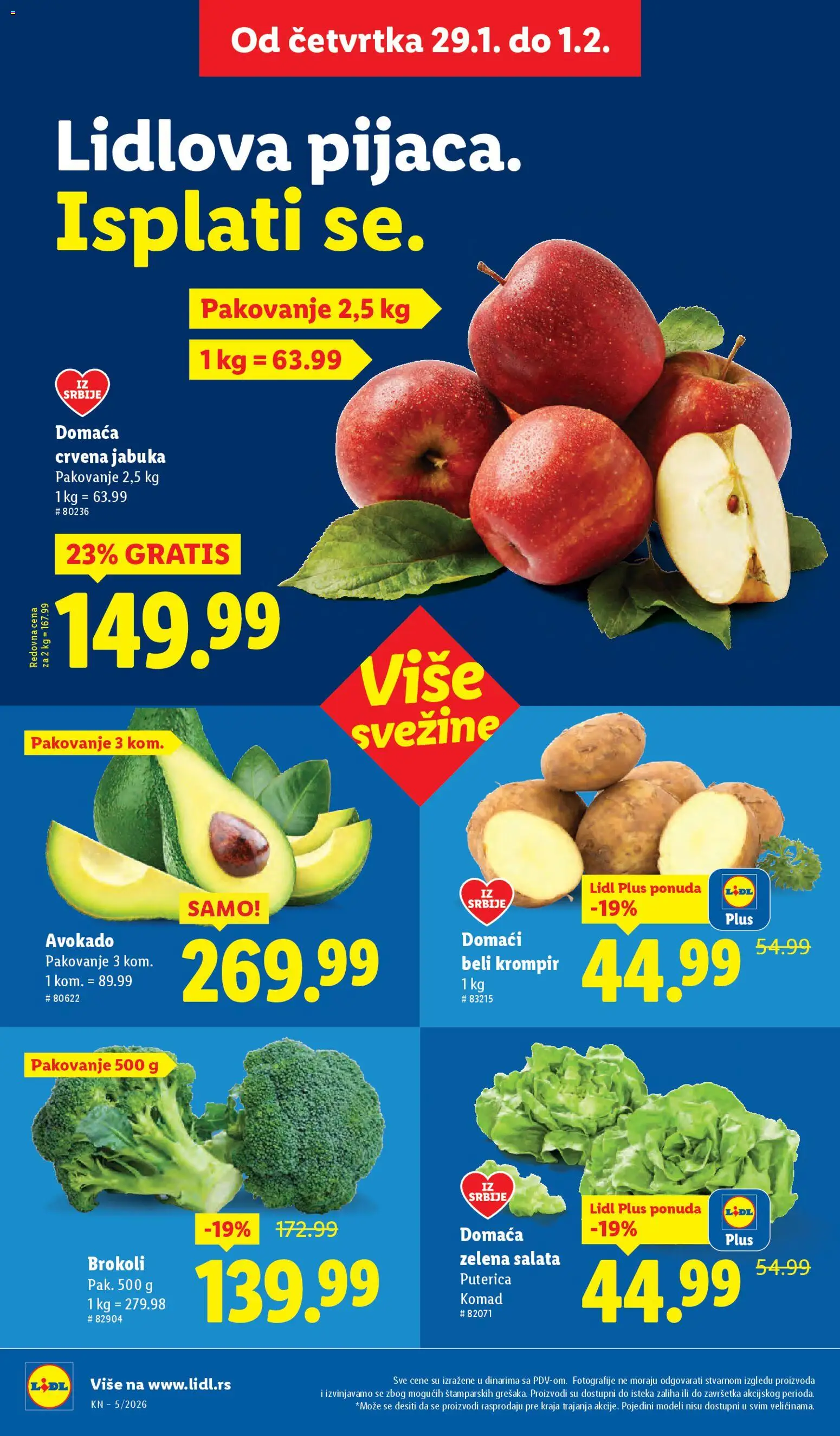 Lidl katalog - važi od 29.01.2026 | Strana: 14 | Proizvode: Salata, Avokado, Pakovanje, Beli krompir