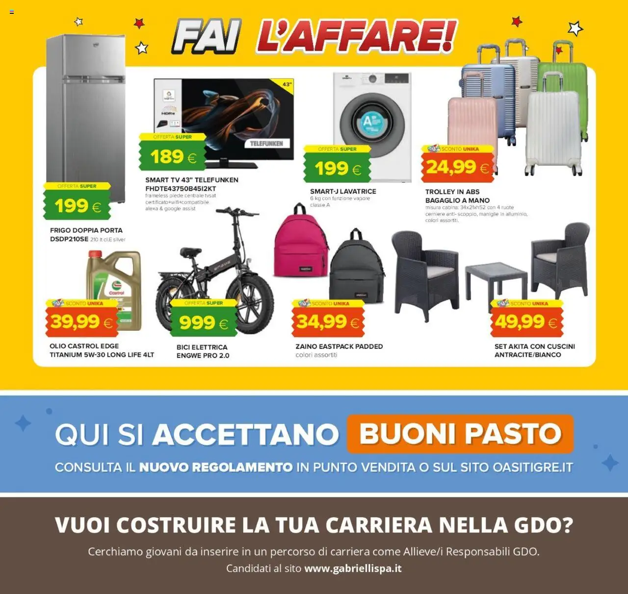 Volantino Oasi del 24.07.2025 | Pagina: 32 | Prodotti: smart TV, Lavatrice, TV, Trolley