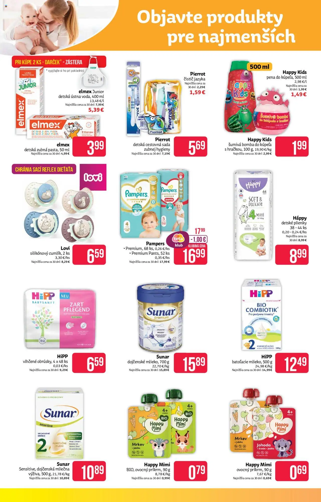 Teta drogerie leták │ platný od 04.08.2025 | Strana: 10 | Produkty: Jablká, Sunar, Zubná pasta, Plienky