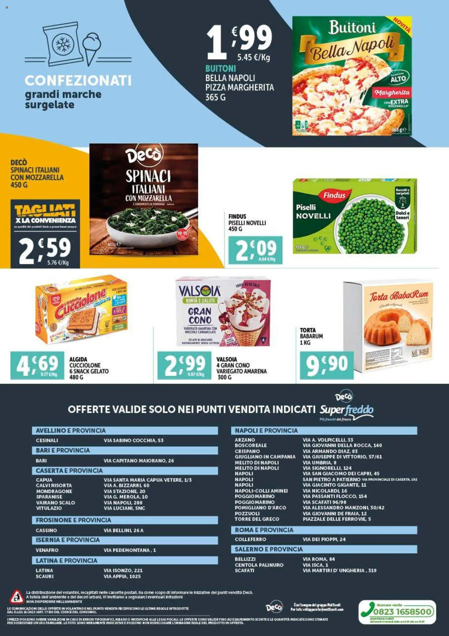 Volantino Decò del 09.01.2026 | Pagina: 8 | Prodotti: Pizza, Mozzarella, Spinaci, Amarena