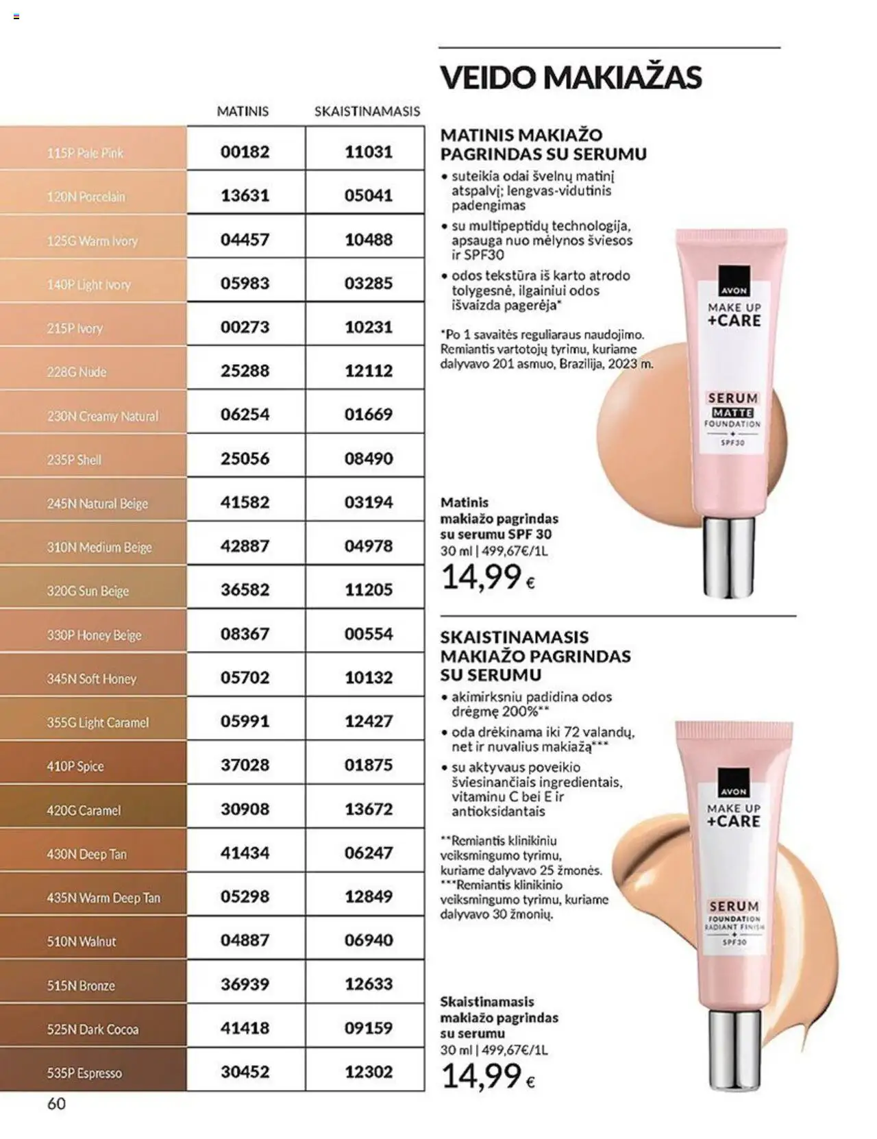 AVON leidinys│galioja nuo 01.07.2025 | Puslapis: 60 | Prekių: Makiažo pagrindas, Makiažas