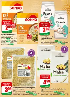 Pogląd oferty "Kasza jęczmienna wiejska gruba Kuchnia Smaku, 2,5 kg" - ważna od 10.12.2025 | Strona: 29 | Produkty: Kasza, Mąka ziemniaczana, Fasola piękny jaś, Ryż