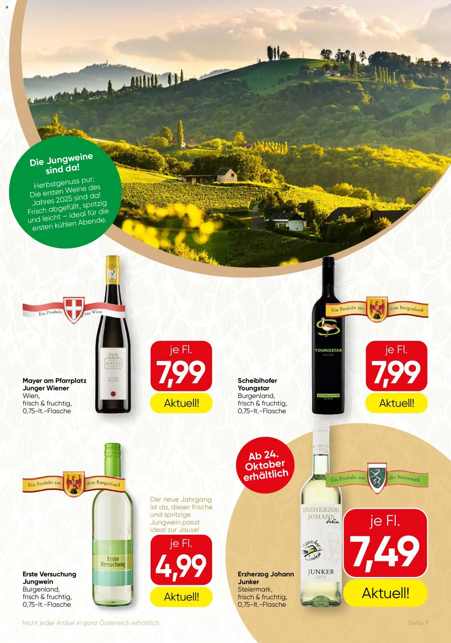 SPAR Gourmet Flugblatt Burgenland gültig ab 23.10.2025 | Seite: 9 | Produkte: Wein
