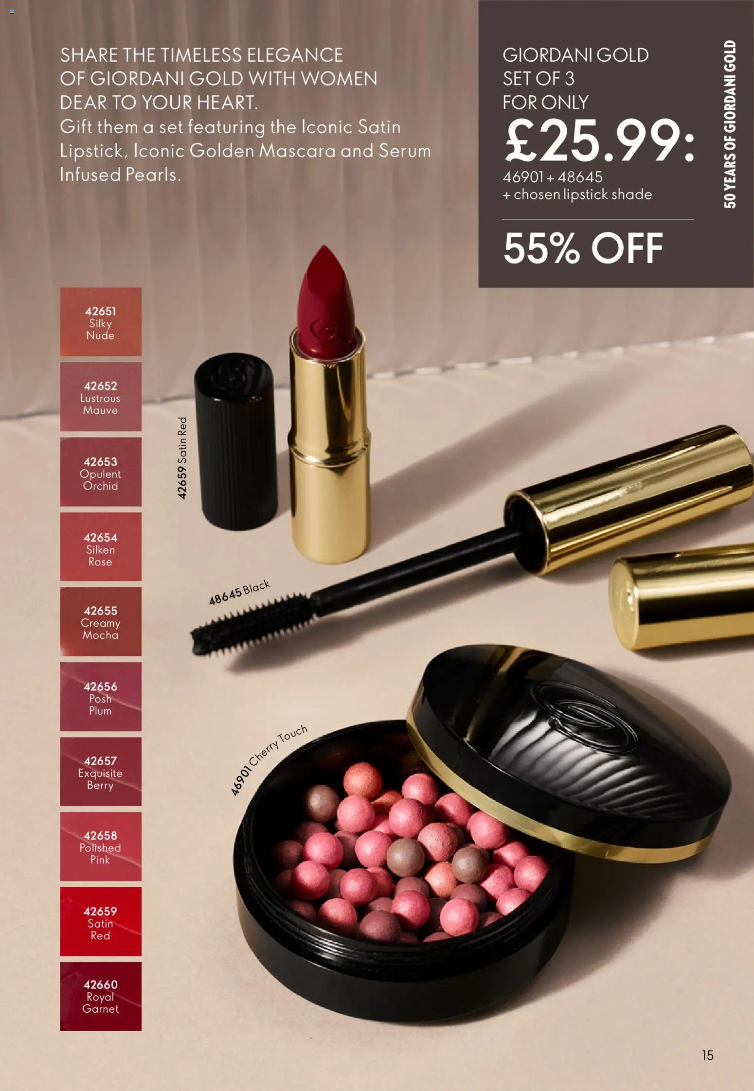 {H1} | Page: 15 | Products: Mascara, Lipstick