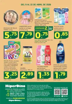 Vista previa HiperDino folleto válido desde el 09.04.2026 | Página: 36 | Productos: Leche, Jamón cocido, Teléfono, Οθόνη προβολής