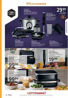 K-Citymarket-mainoslehti voimassa 25.03.2026 alkaen | Sivu: 80 | Tuotteet: Voileipägrilli, Vohvelirauta, Sähkövatkain, Sauvasekoitin