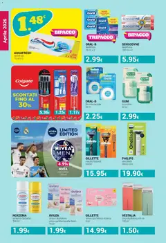 Anteprima del volantino Tigotà volantino valido a partire dal 01.04.2026 | Pagina: 12 | Prodotti: Schiuma da barba, Rasoio, Filo interdentale, Cera depilatoria