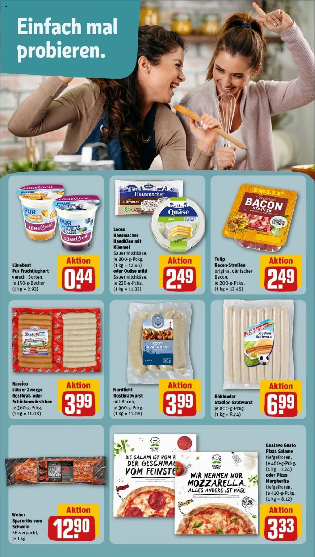 Rewe - Rewe: Wochenangebote (ab 20.04.2025) zum Blättern » Angebote | Seite: 13 | Produkte: Bratwurst, Fruchtjoghurt, Pizza, Lubzer