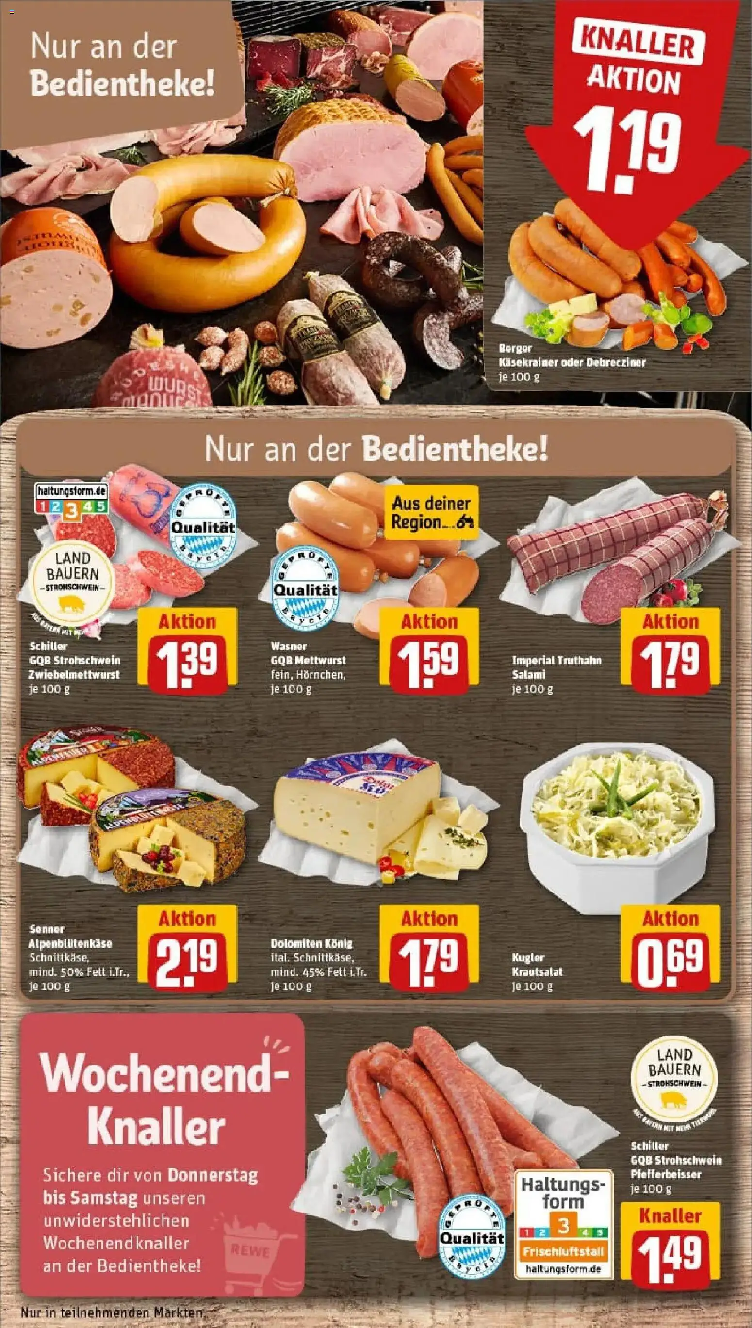 Rewe prospekt München / Milbertshofen Am Hart	 – gültig ab 19.01.2026 | Seite: 13 | Produkte: Käsekrainer, Wurst, Salami