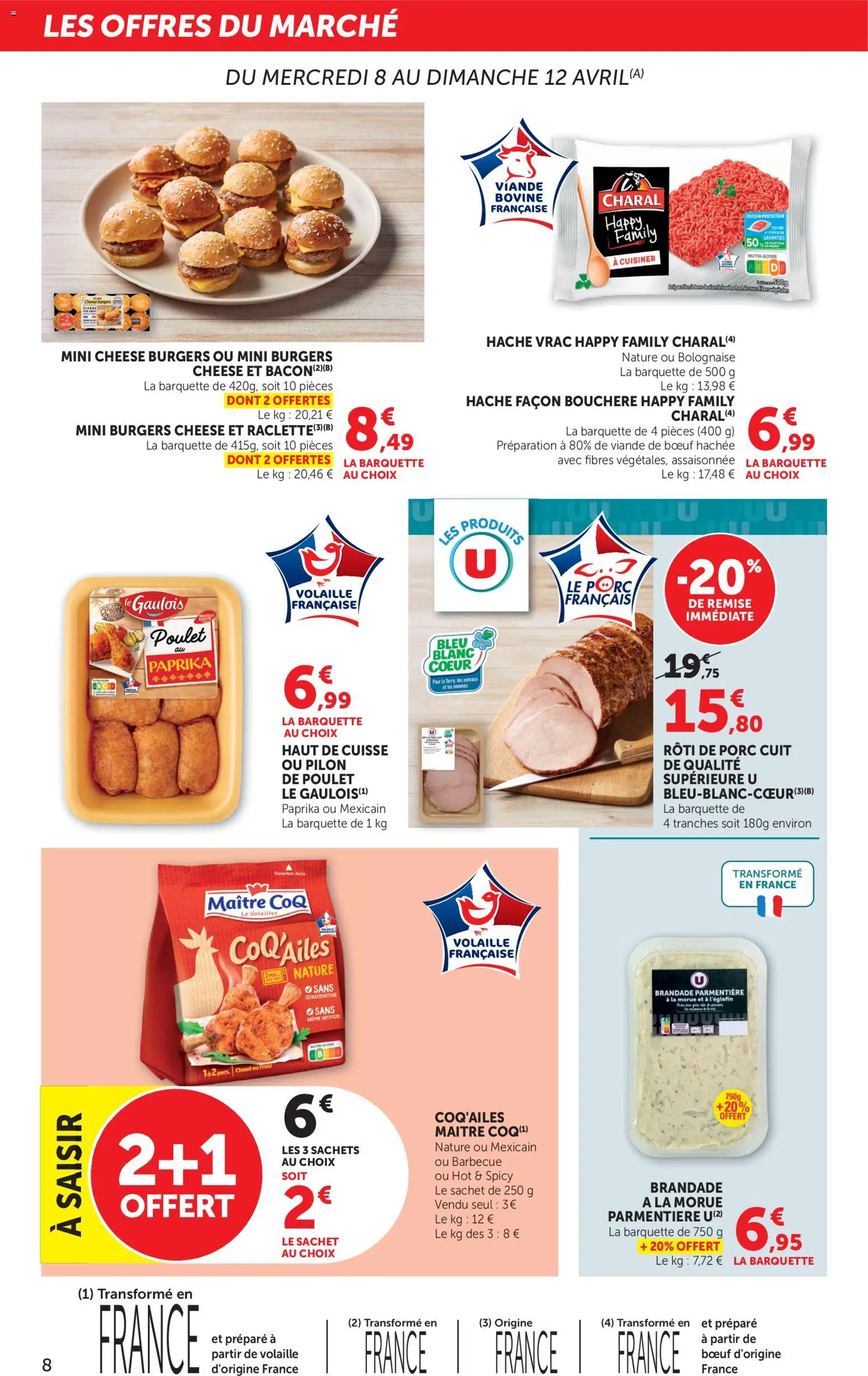 {H1} | Page: 8 | Produits: Viande de bœuf, Volaille, Porc, Mini burgers