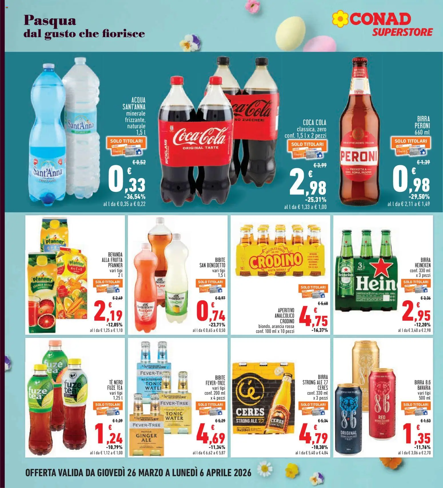 Volantino Conad del 26.03.2026 | Pagina: 20 | Prodotti: Tè, Acqua, Ceres, Aperitivo