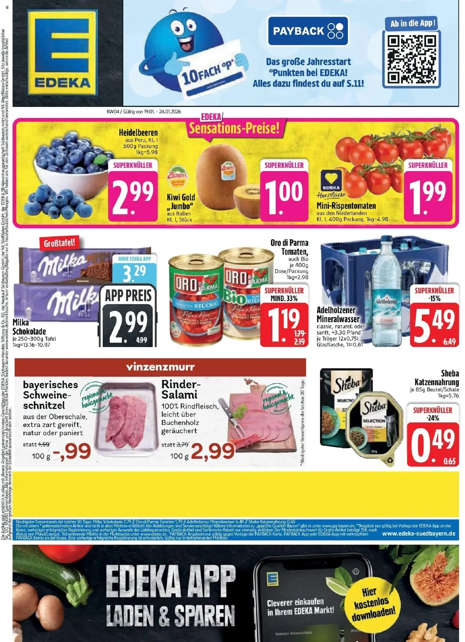 Edeka prospekt München	 – gültig ab 18.01.2026 | Seite: 3 | Produkte: Schokolade, Schnitzel, Heidelbeeren, Salami