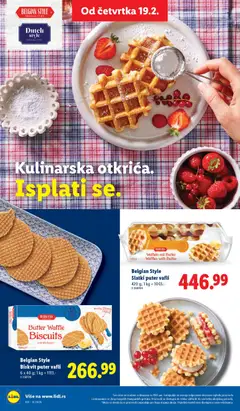 Belgian Style Biskvit puter vafli, 6 x 40 g; with 18% Butter - pregled Lidl kataloga - važi od 19.02.2026 | Strana: 46 | Proizvode: Puter