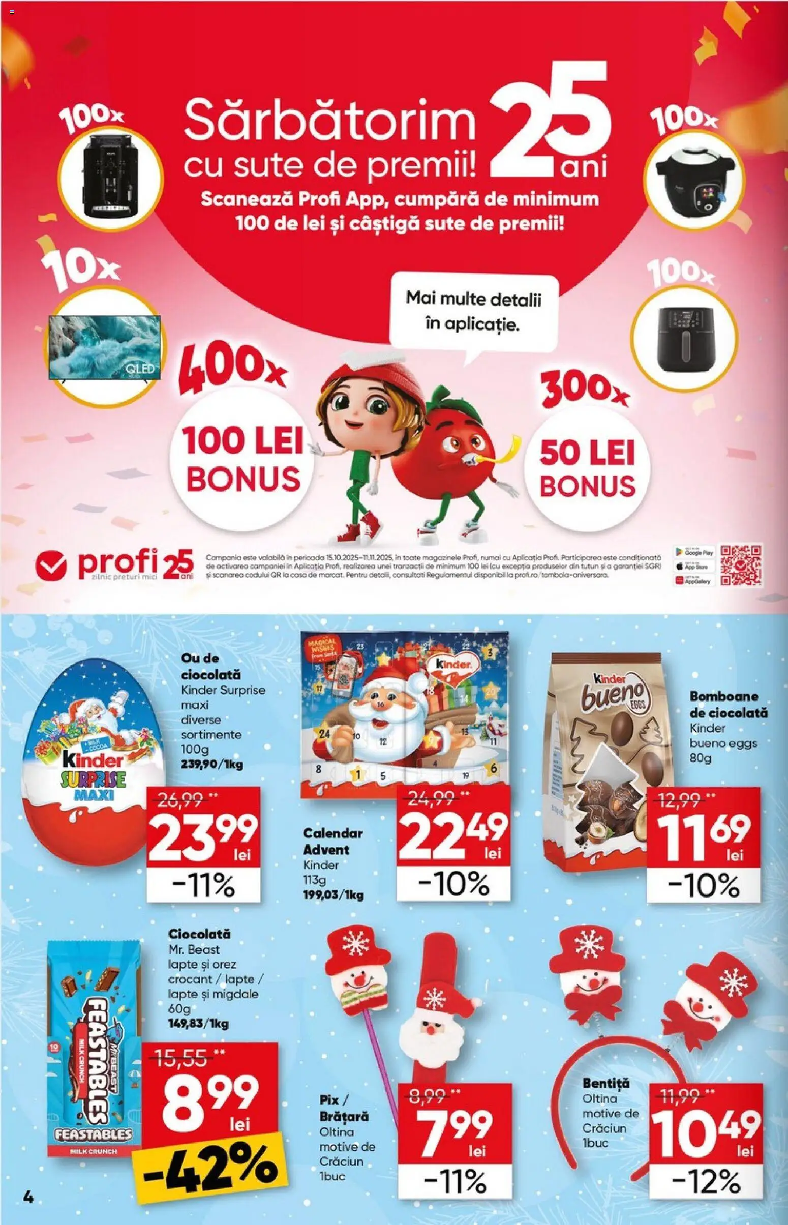 Noul catalog Profi – valabil de la 29.10.2025 | Pagină: 4 | Produse: Brățară, Lapte, Ciocolată, Bomboane