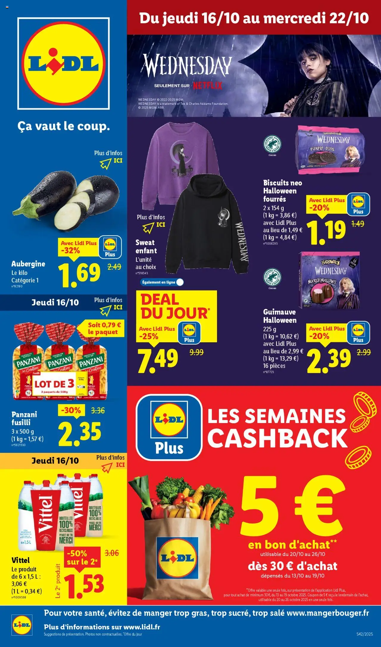{H1} | Page: 1 | Produits: Fusilli, Aubergine, Vittel, Biscuits