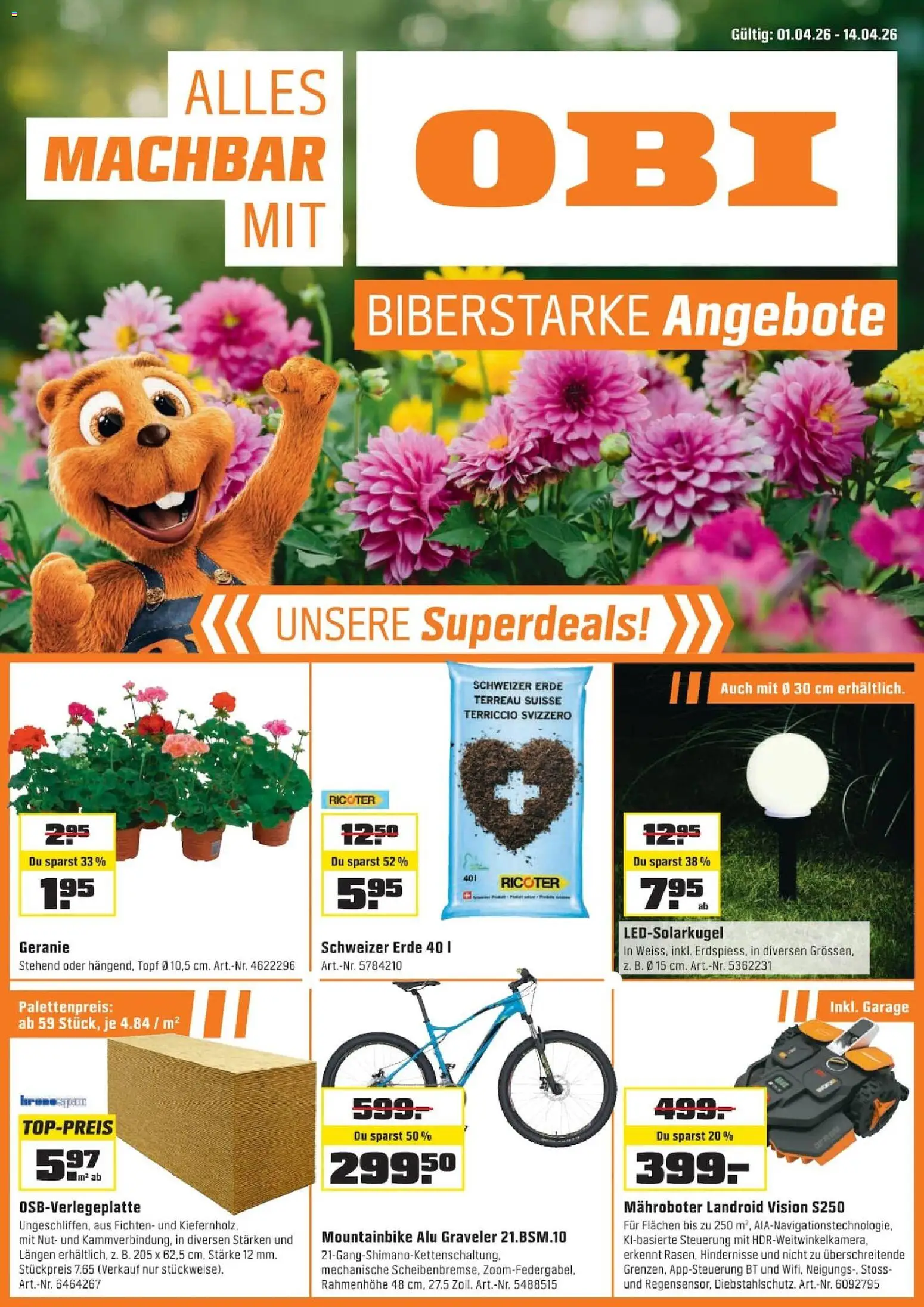 OBI aktionen Basel – gültig ab 31.03.2026 | Seite: 1 | Produkte: Mountainbike