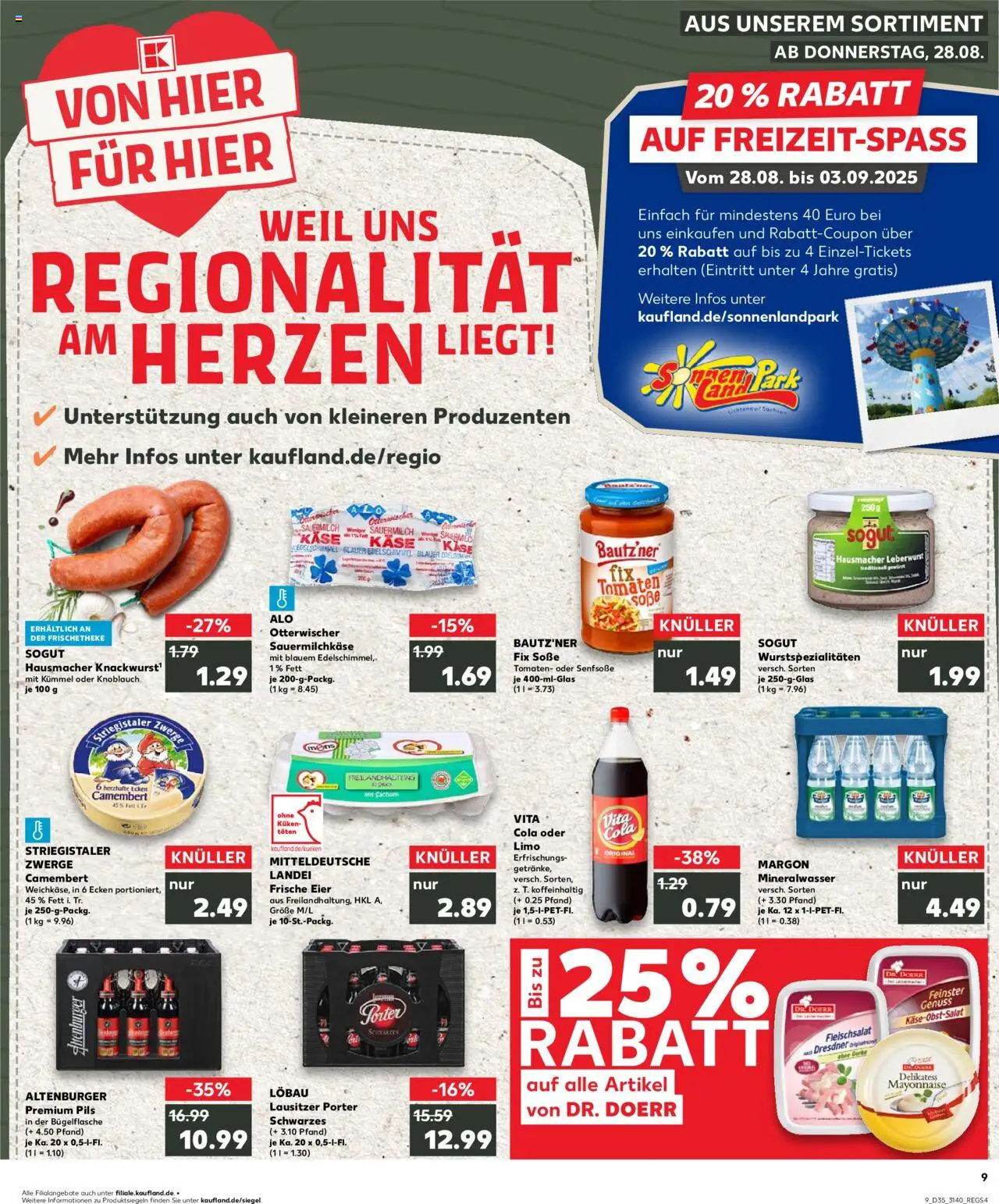 Kaufland prospekt Leipzig	 - gültig ab dem 28.08.2025 | Seite: 9 | Produkte: Käse, Pils, Mayonnaise, Vita cola