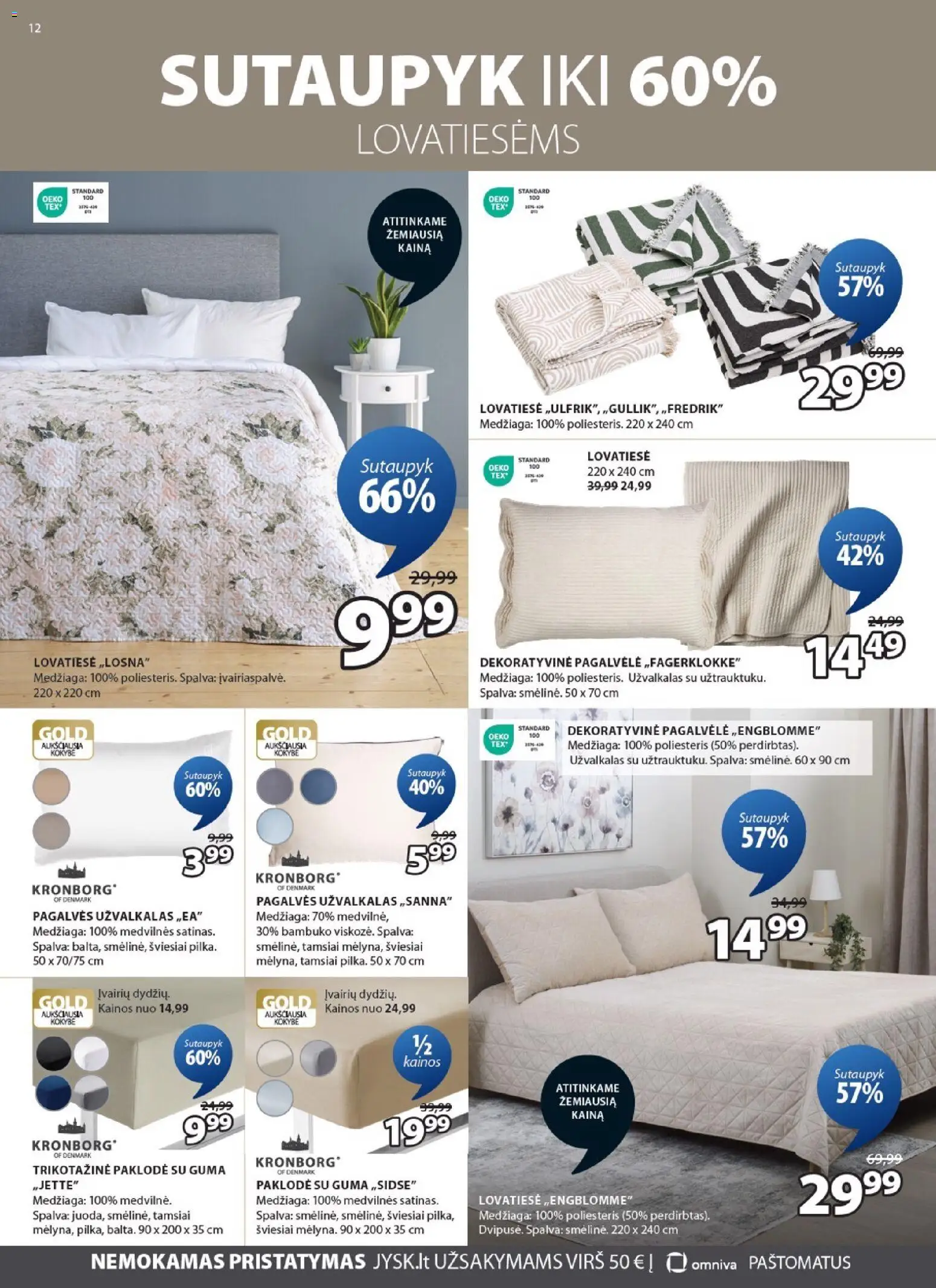 JYSK akcijos nuo 17.03.2026 | Puslapis: 12 | Prekių: Pagalvėlė, Lovatiesė, Užvalkalas