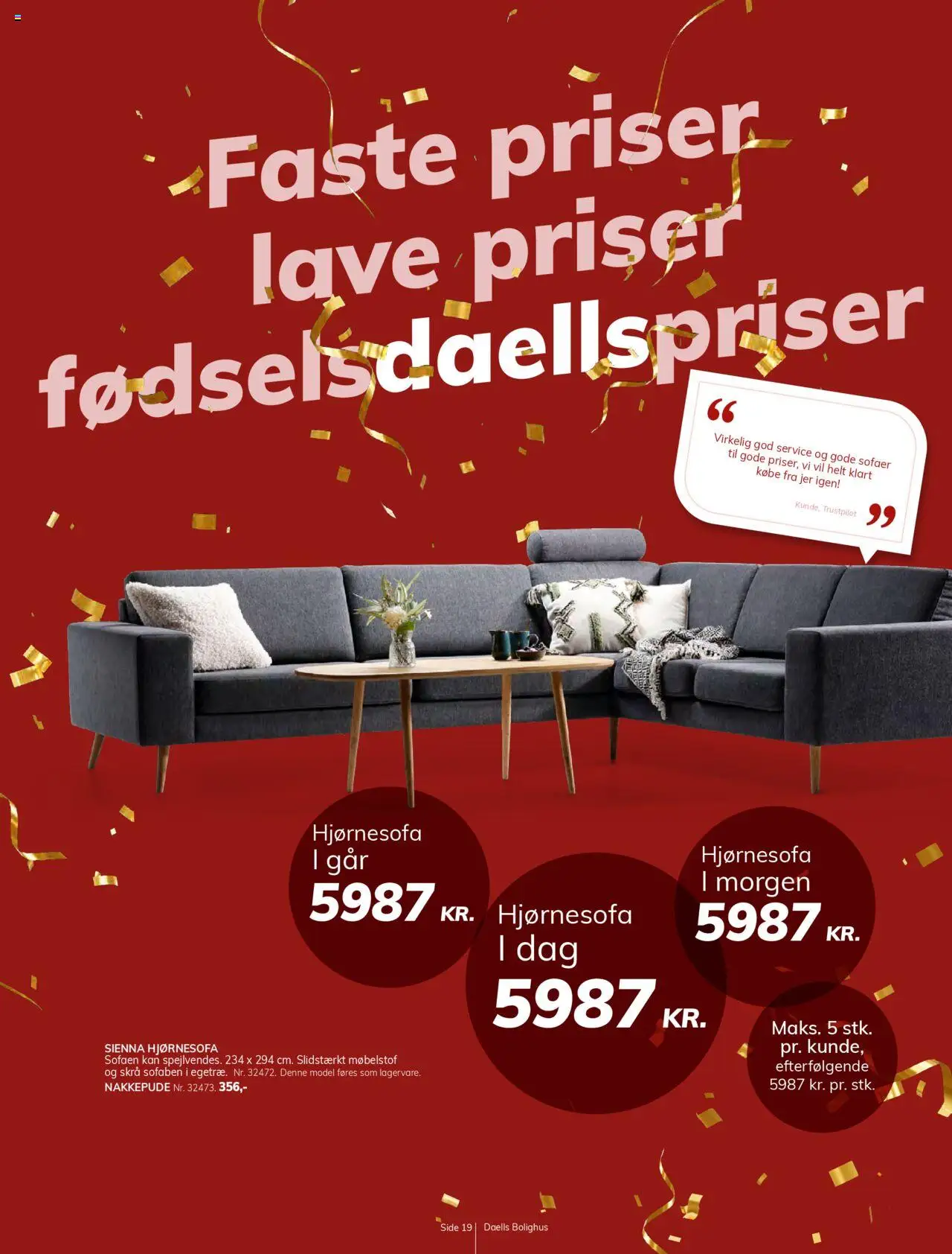 Daells Bolighus tilbudsavis – gyldig fra 24.09.2025 | Side: 19 | Produkter: Hjørnesofa, Søm
