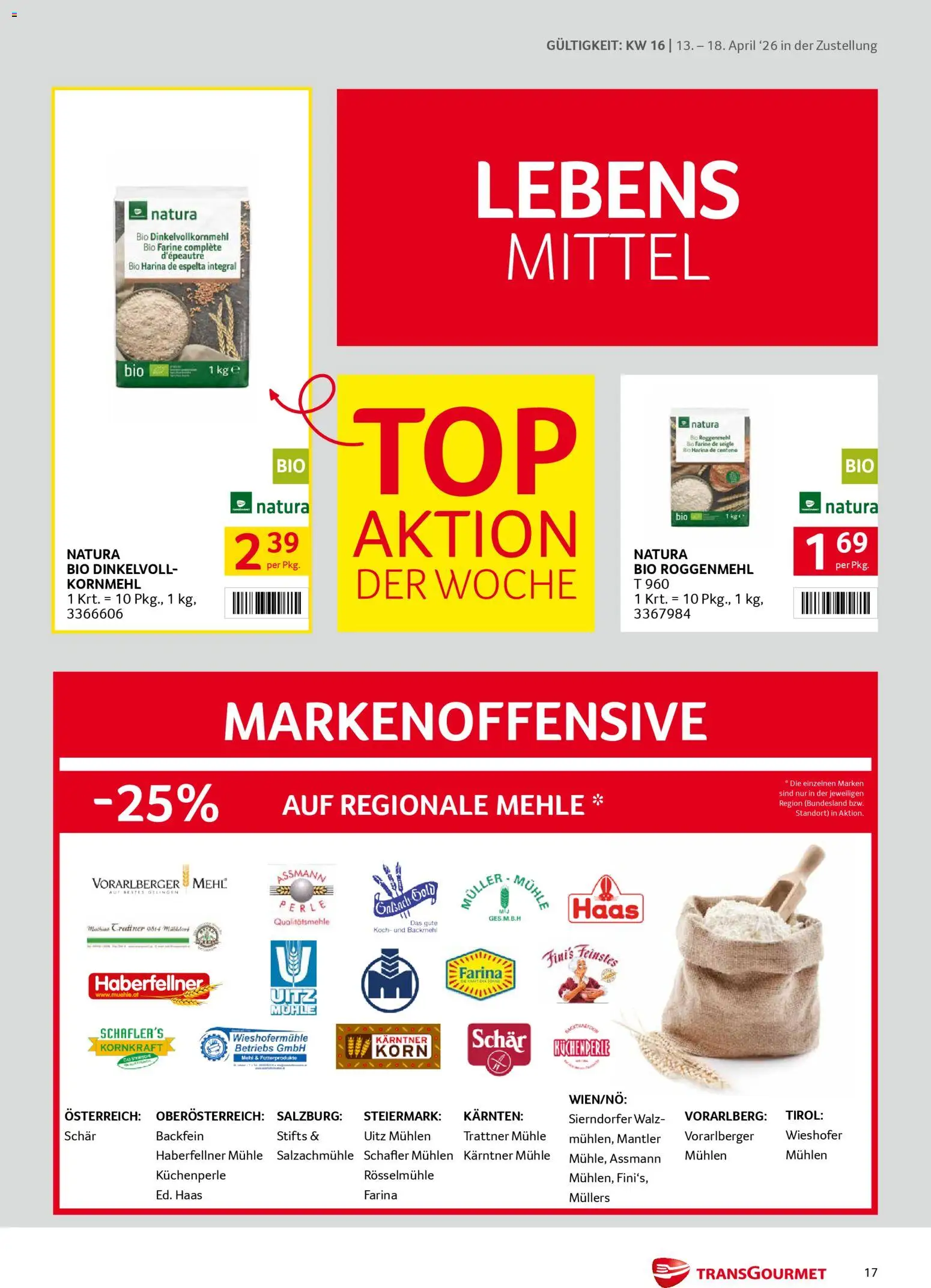 Transgourmet Zustellaktion gültig ab 13.04.2026 | Seite: 17 | Produkte: Mühle