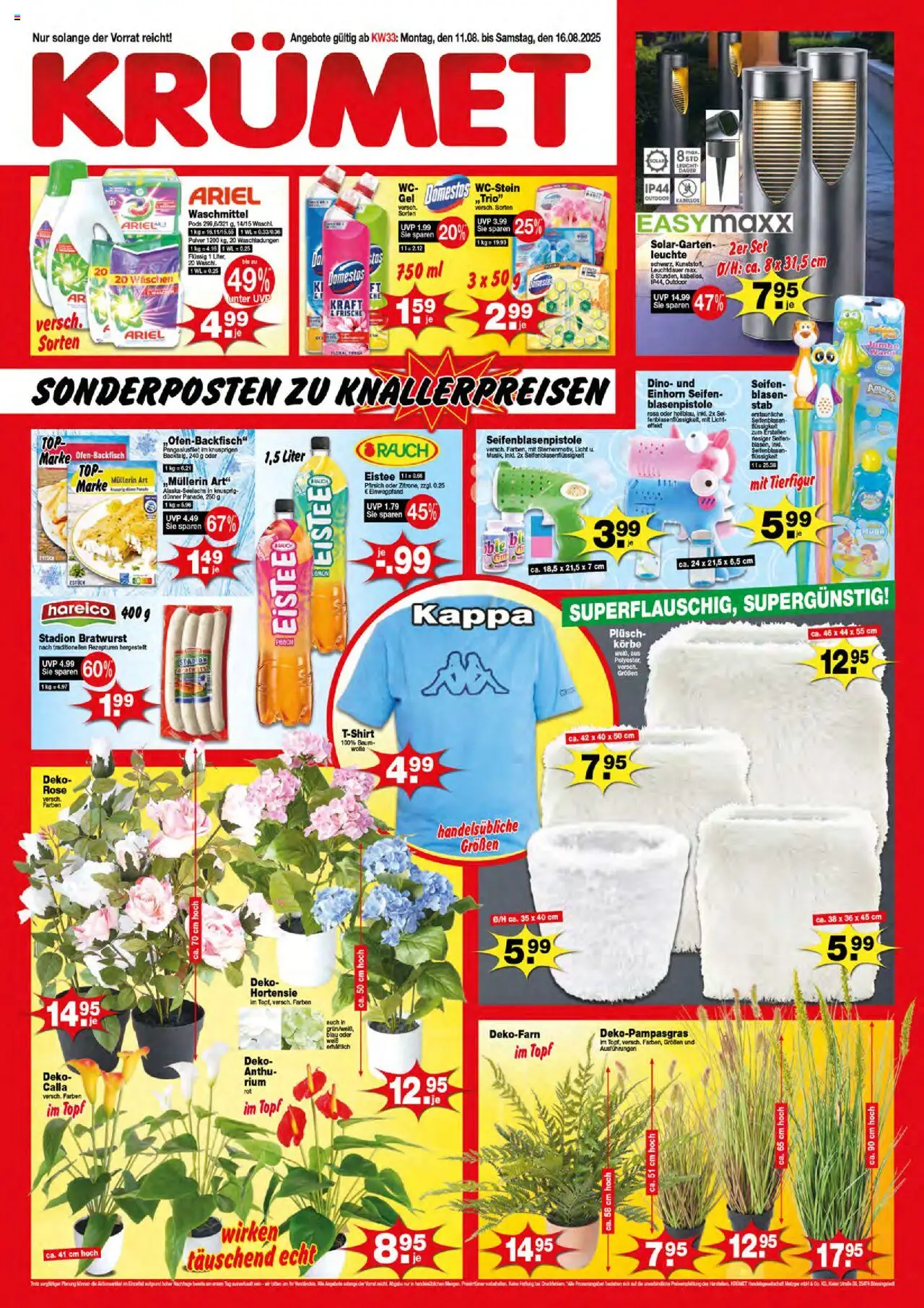 KRÜMET Prospekt - gültig ab dem 11.08.2025 | Seite: 1 | Produkte: Hortensie, Ariel, Waschmittel, Pfirsich