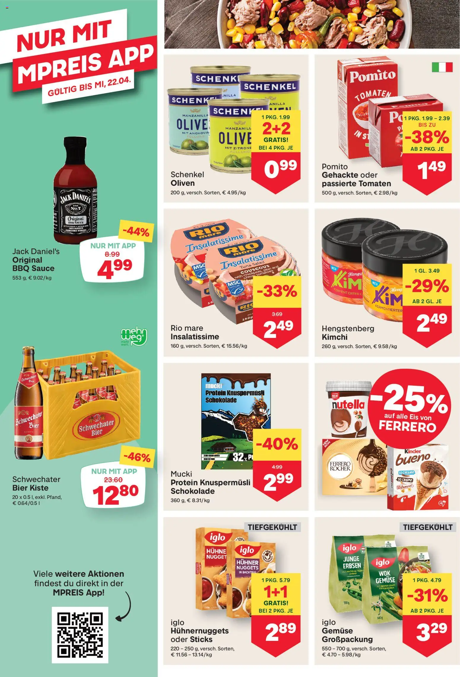 MPREIS Flugblatt gültig ab 16.04.2026 | Seite: 8 | Produkte: Whiskey, Eis, Gemüse, Szeder
