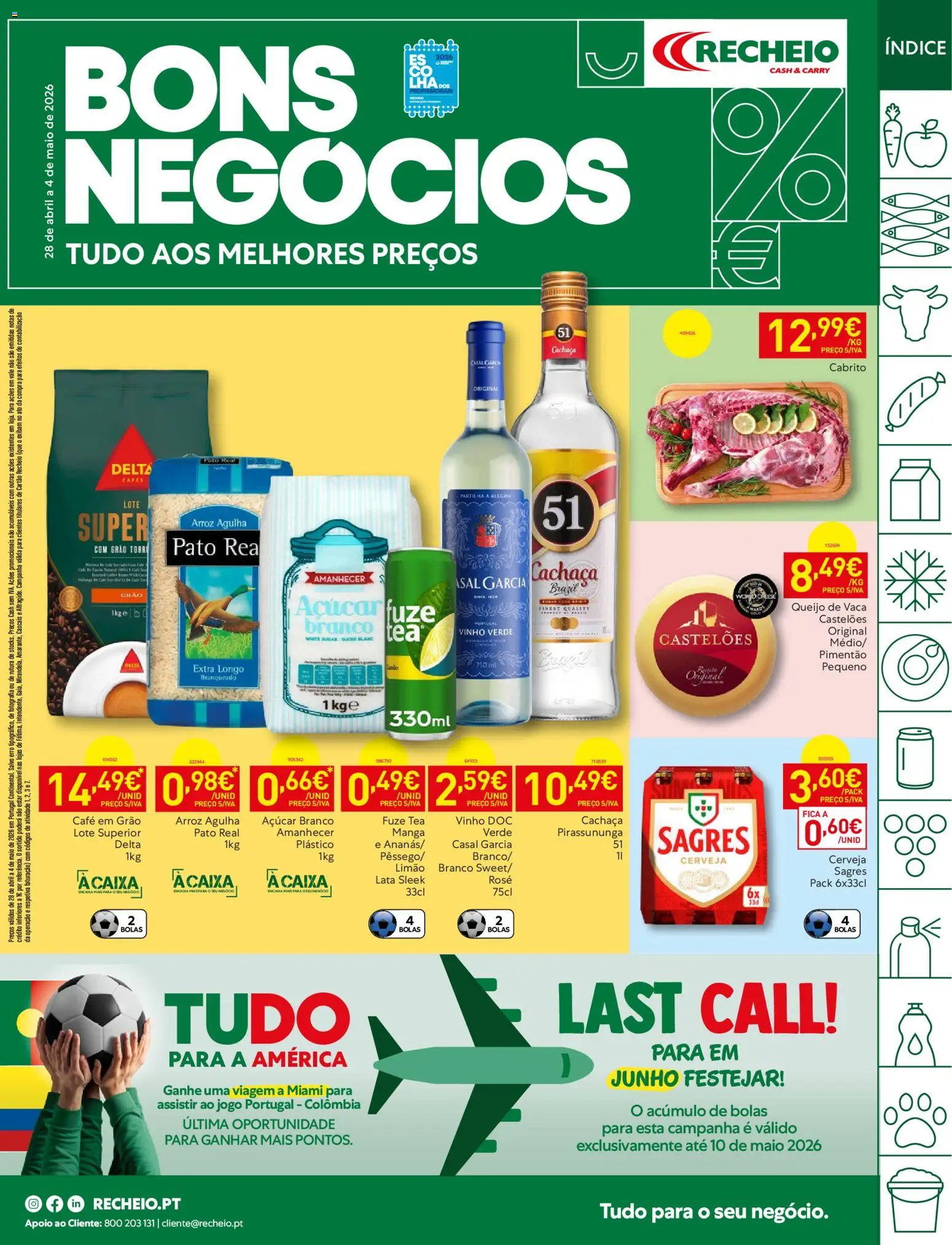 Recheio folheto │ válido de 28.04.2026 | Página: 1 | Produtos: Pimentão, Cachaça, Caixa, Açúcar