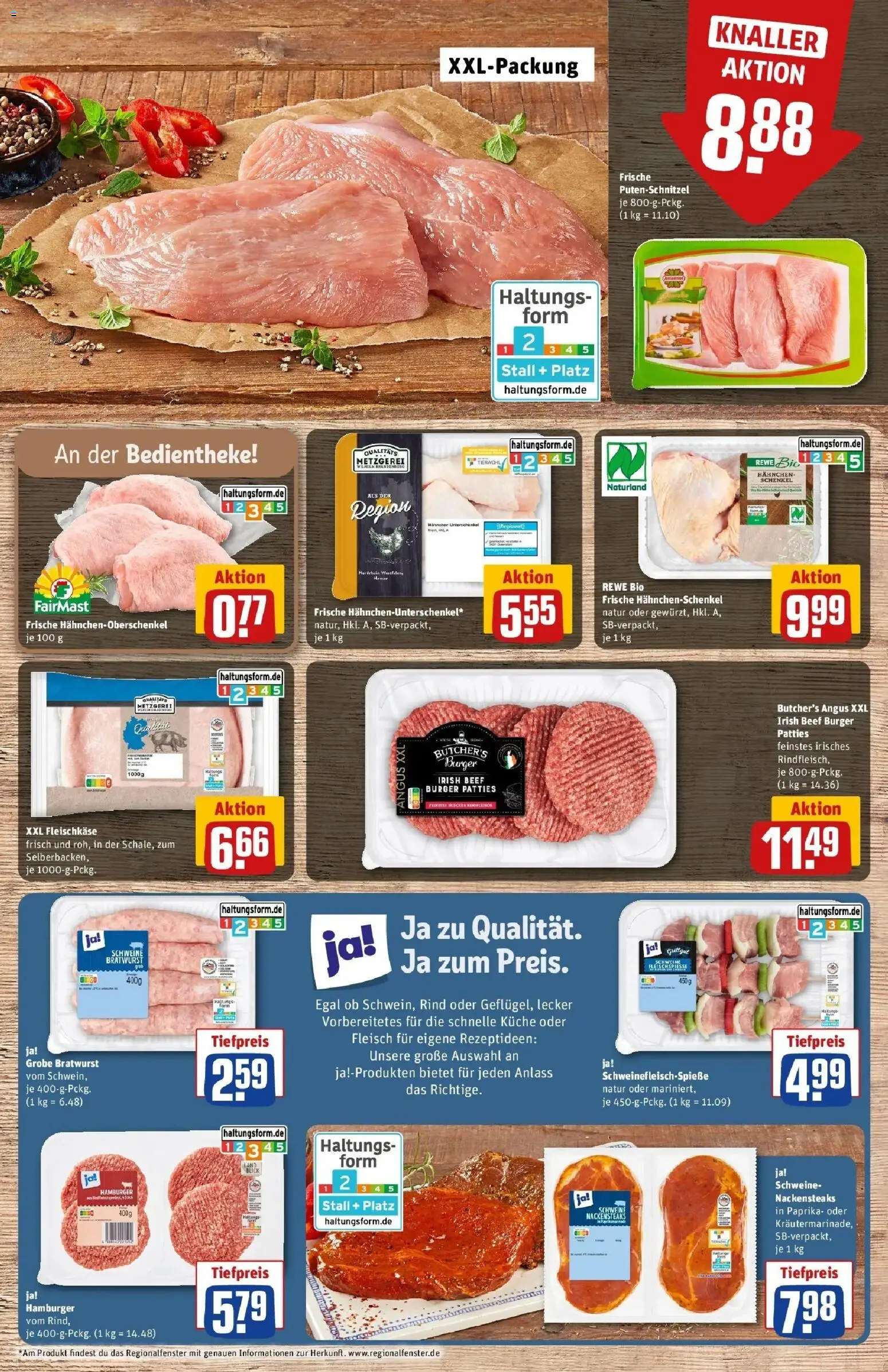 Rewe Prospekt Bielefeld	 – gültig ab 15.03.2026 | Seite: 12 | Produkte: Nackensteaks, Bratwurst, Putenschnitzel, Fleisch