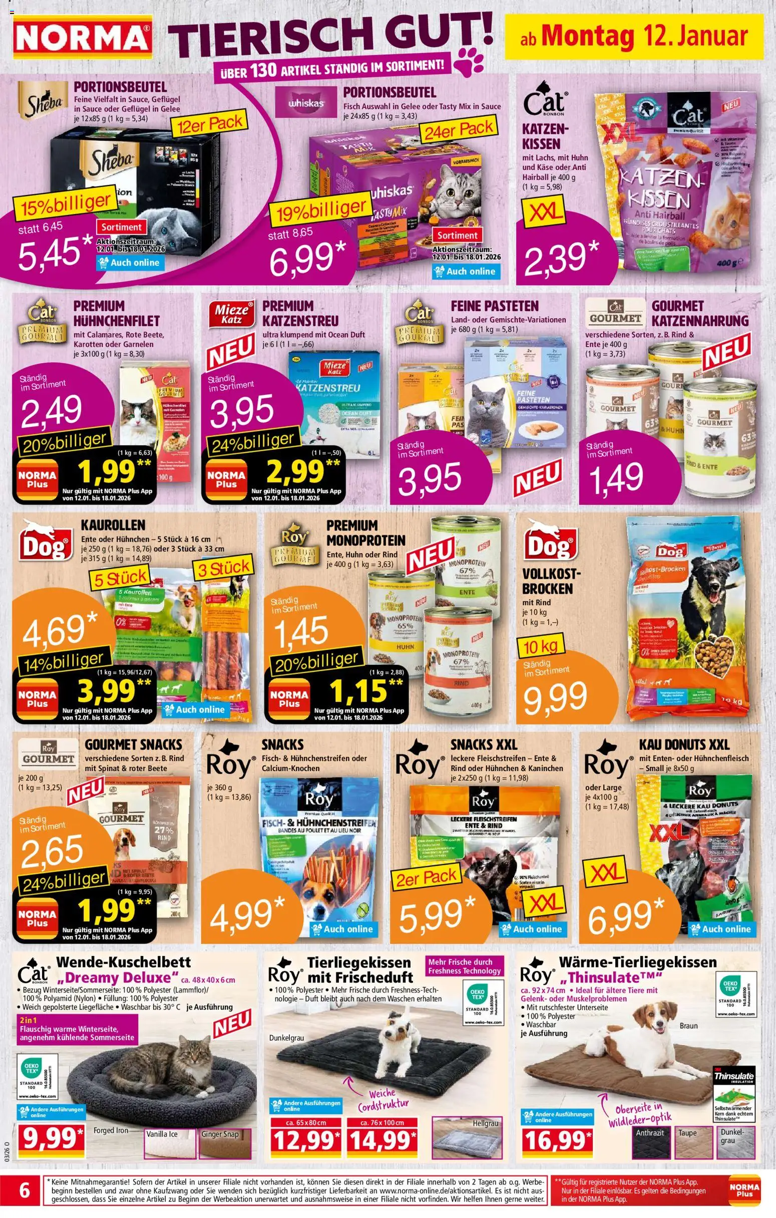Norma Prospekt 	 – gültig ab 12.01.2026 | Seite: 6 | Produkte: Sheba, Kissen, Duft, Ente