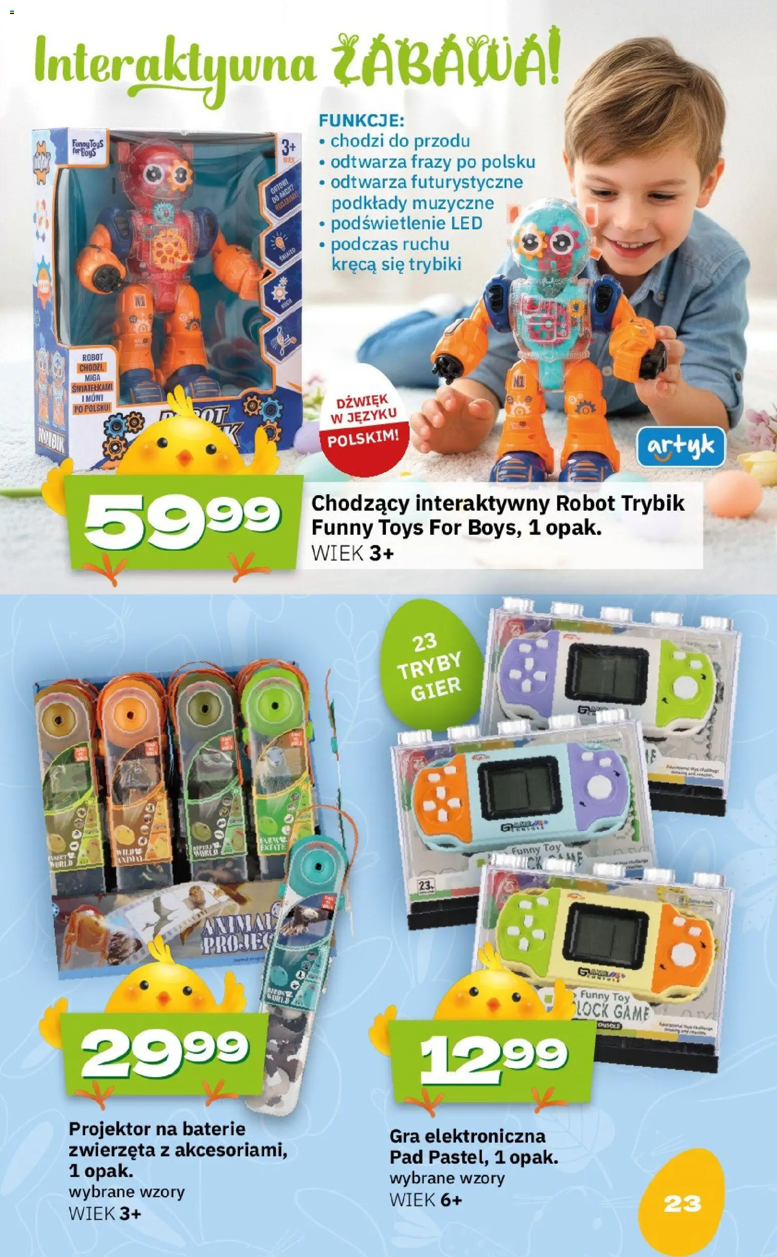 Twój Market gazetka - Wielkanoc od 09.03.2026 | Strona: 23 | Produkty: Gra, Baterie, Robot