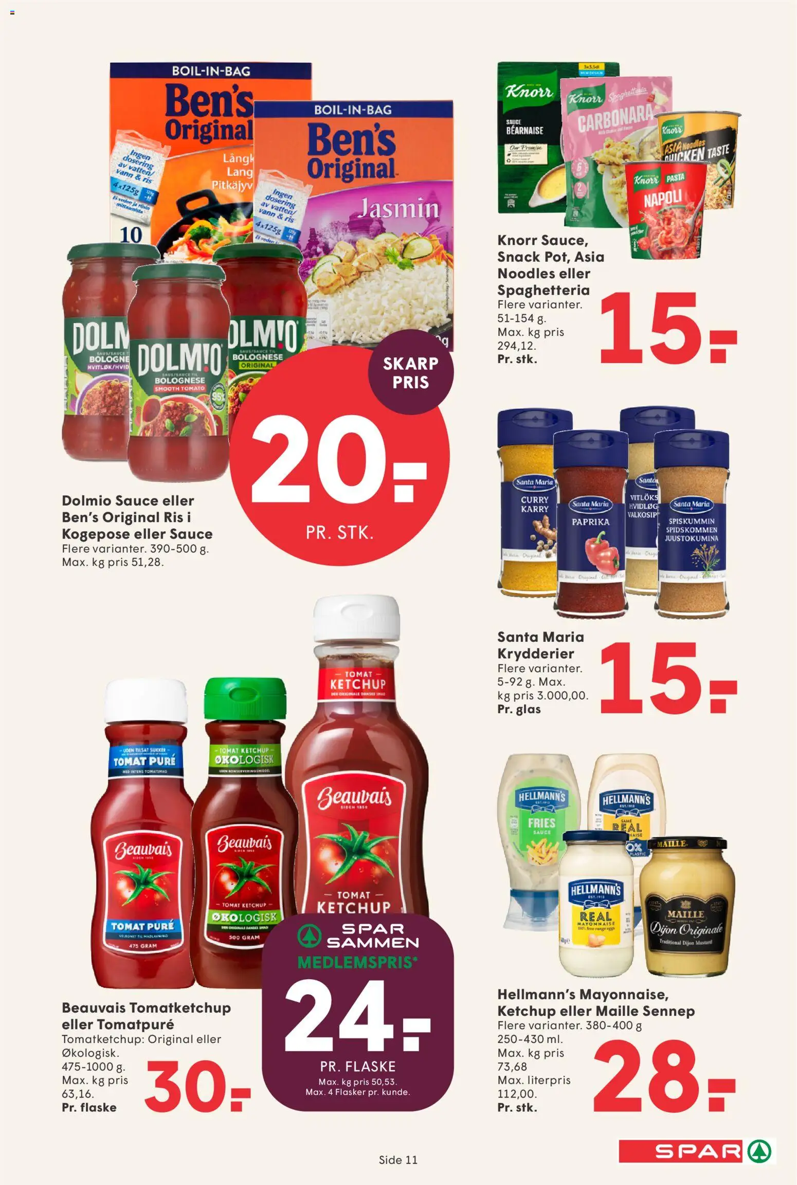 Spar tilbudsavis – gyldig fra 06.03.2026 | Side: 12 | Produkter: Ris, Pasta, Tomatpuré, Sukker