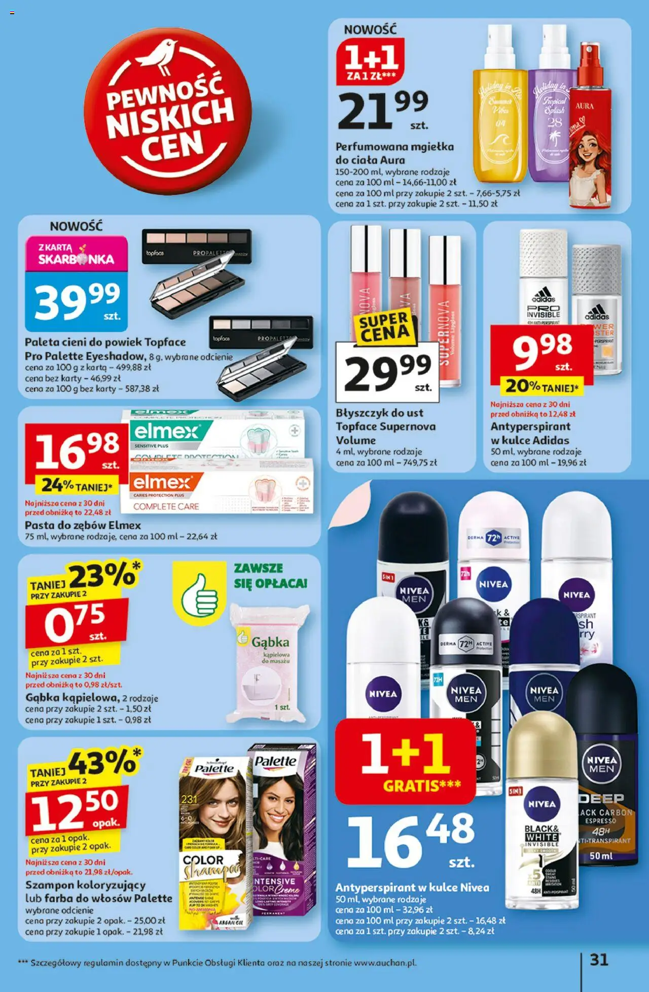 Auchan Gazetka - Odlotowe ceny na start szkoły Hipermarket od 28.08.2025 | Strona: 31 | Produkty: Farba do włosów, Błyszczyk, Szampon, Pasta do zębów