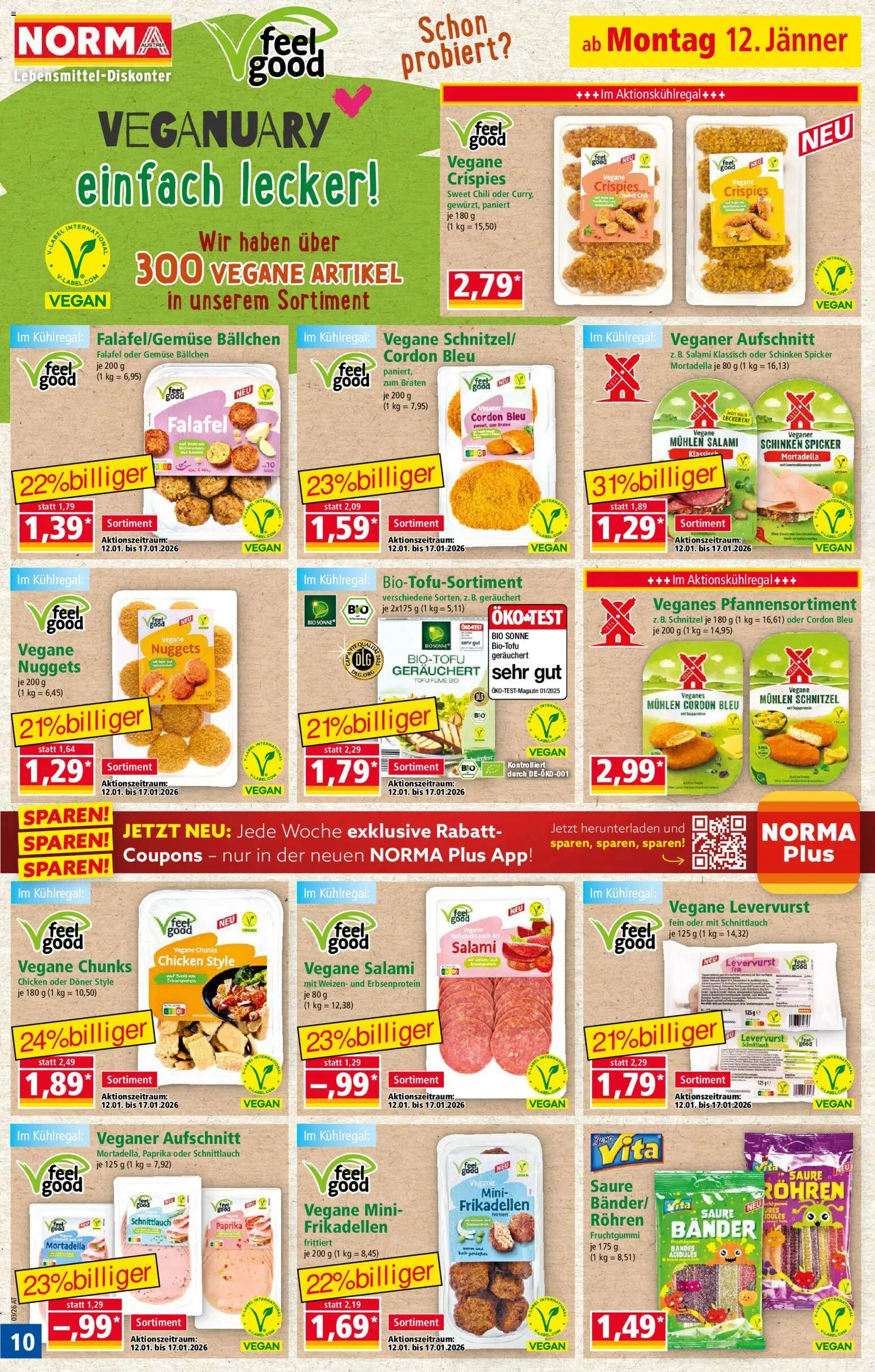 Norma Flugblatt gültig ab 12.01.2026 | Seite: 10 | Produkte: Gemüse, Chili, Salami, Schinken