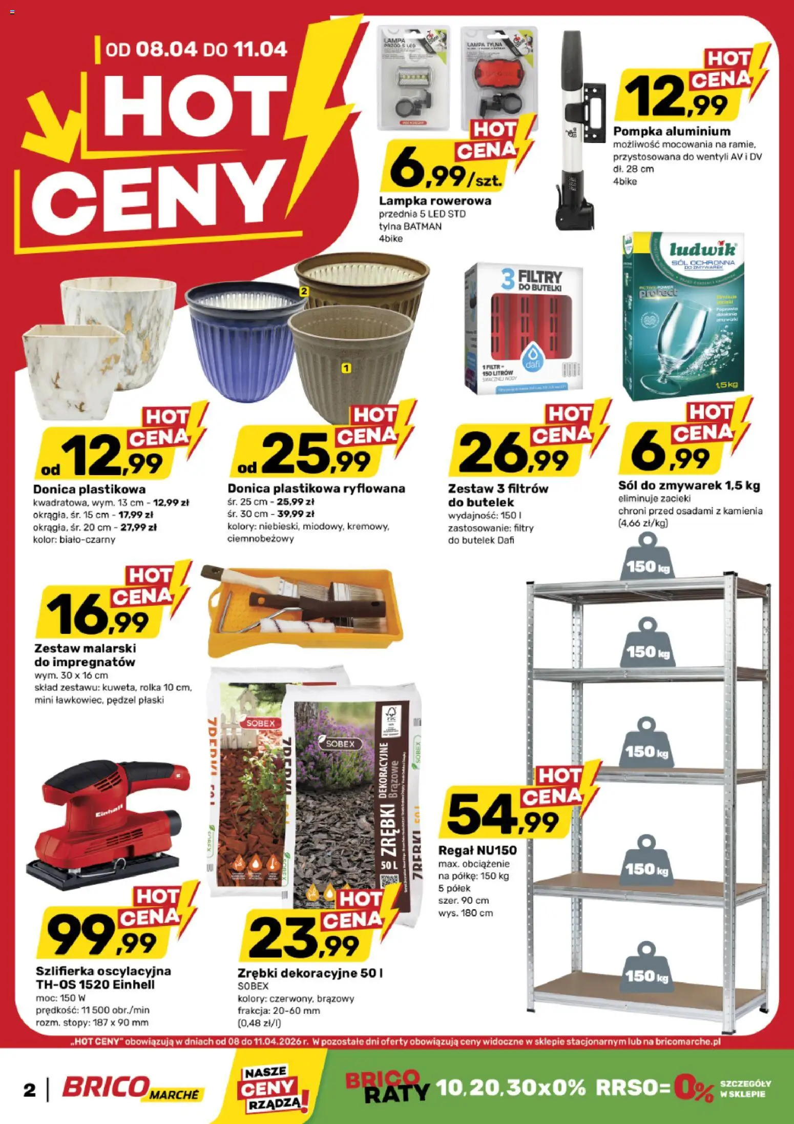 Brico Marché gazetka - Hot ceny od 08.04.2026 | Strona: 2 | Produkty: Pędzel, Lampa, Regał, Sól