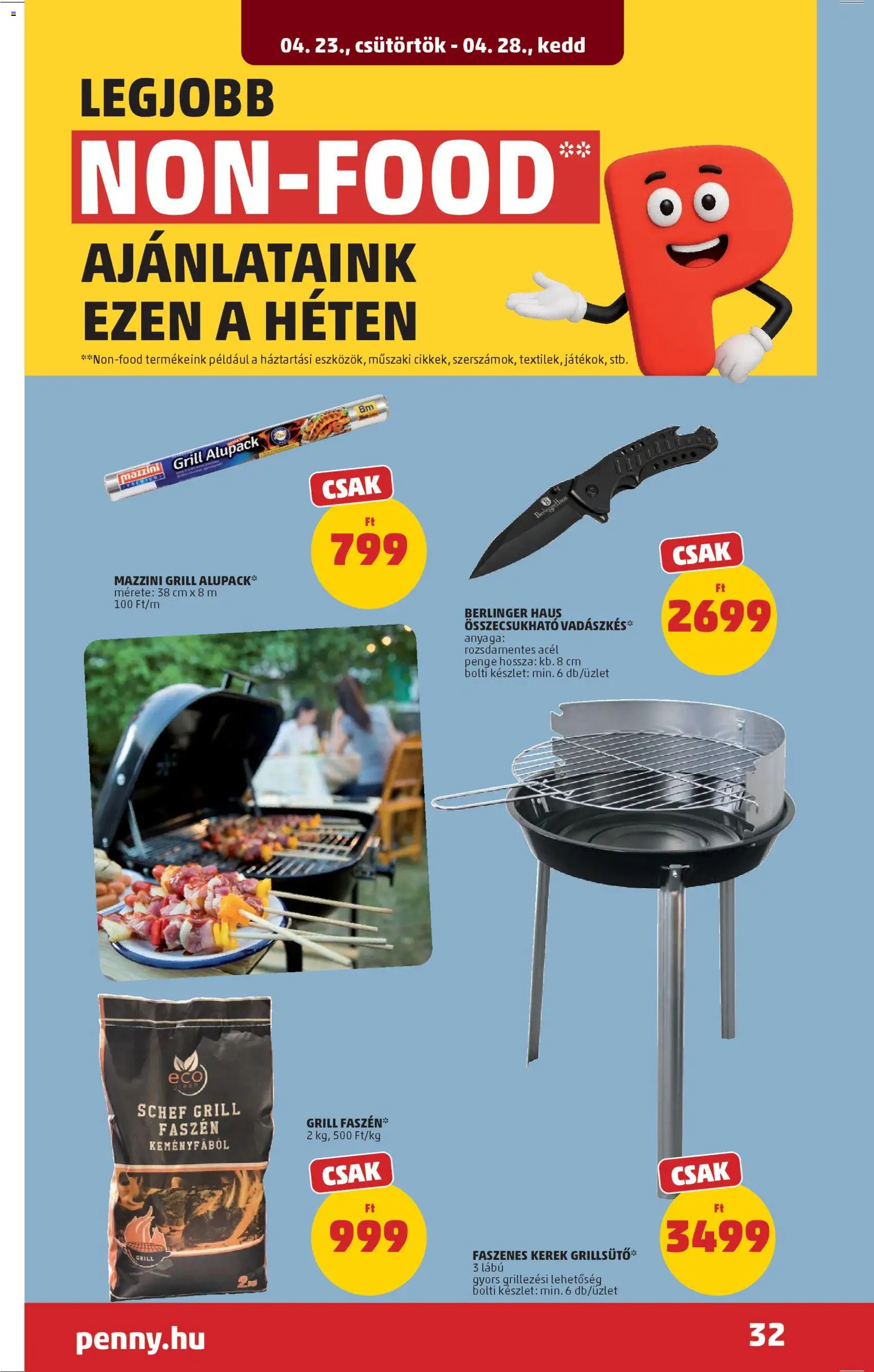 PENNY akciós ujság - amely érvényes a következő dátumtól: 23.04.2026 | Oldal: 35 | Termékek: Grillsütő, Grill