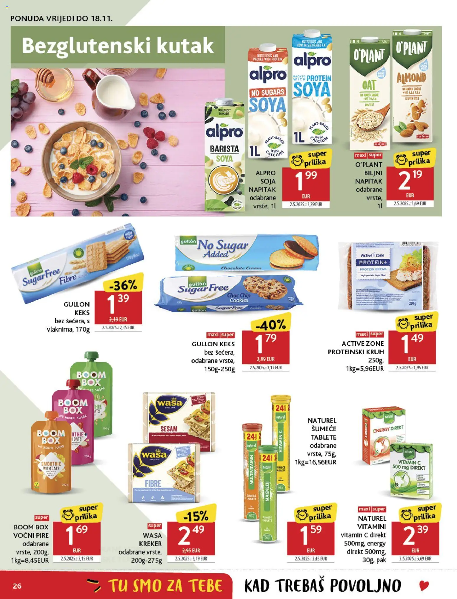 Konzum HR akciós ujság - amely érvényes a következő dátumtól: 05.11.2025 | Oldal: 26 | Termékek: Alpro, Protein, Vitamin c, Multivitamin
