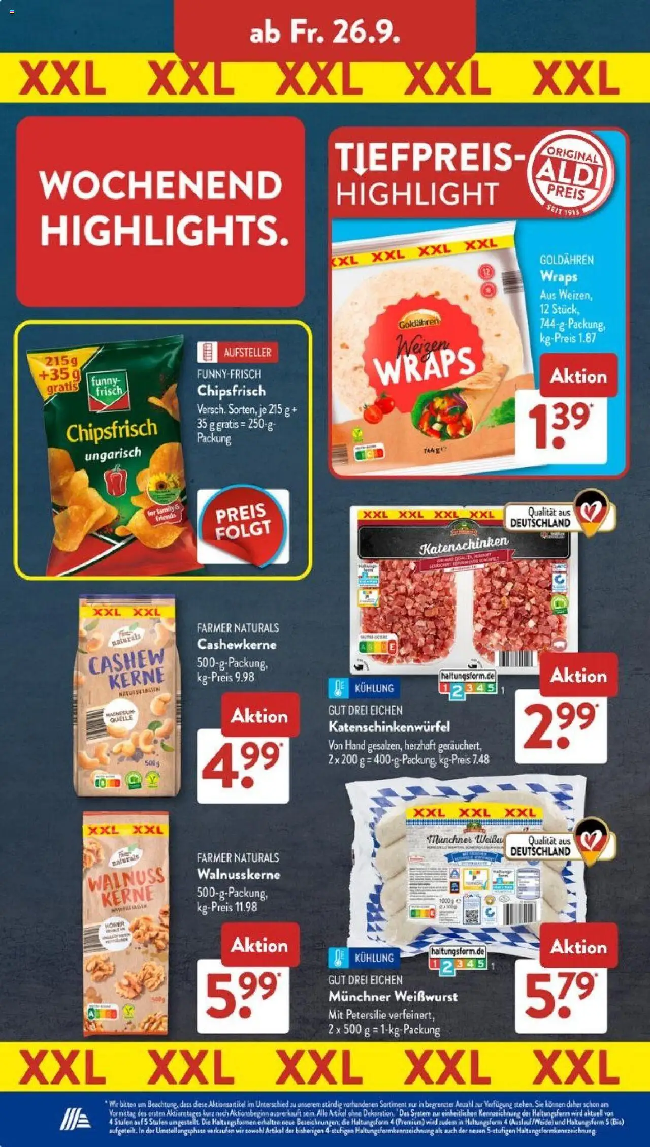 Aldi Süd Prospekt 	 – gültig ab 22.09.2025 | Seite: 18 | Produkte: Funny frisch, Weißwurst, Petersilie