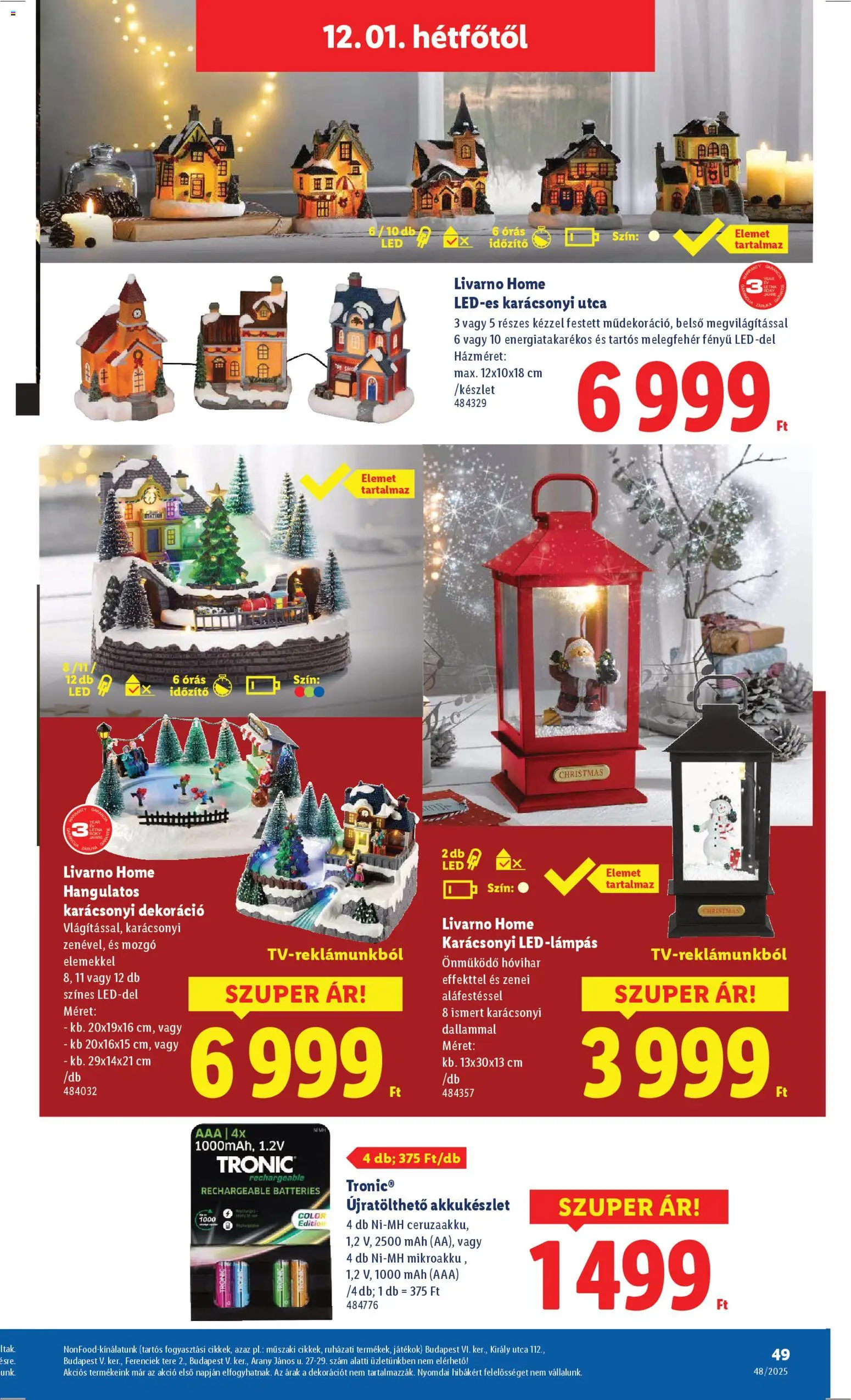 Lidl akciós ujság - amely érvényes a következő dátumtól: 27.11.2025 | Oldal: 49 | Termékek: Játékok, Dekoráció