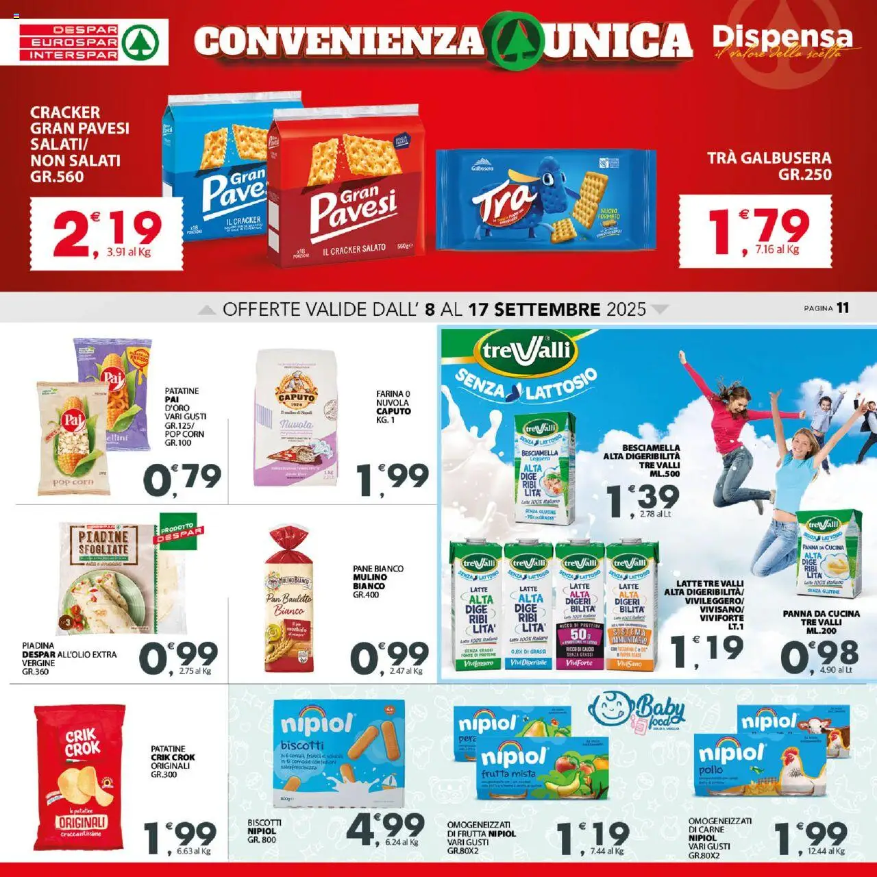 Volantino Eurospar del 08.09.2025 | Pagina: 12 | Prodotti: Patatine, Panna, Biscotti, Pera