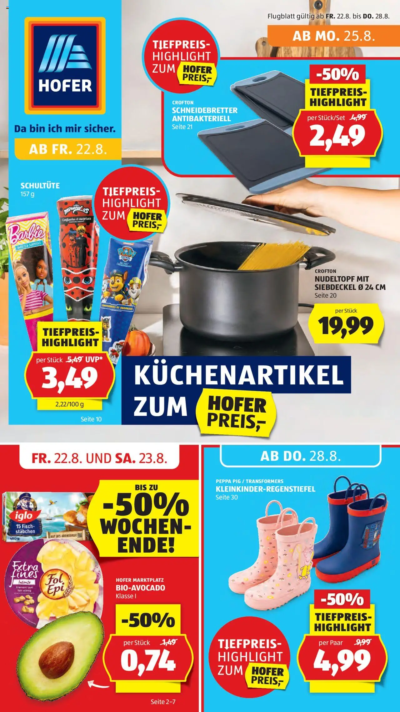 Hofer Flugblatt gültig ab 22.08.2025 | Seite: 1 | Produkte: Fisch