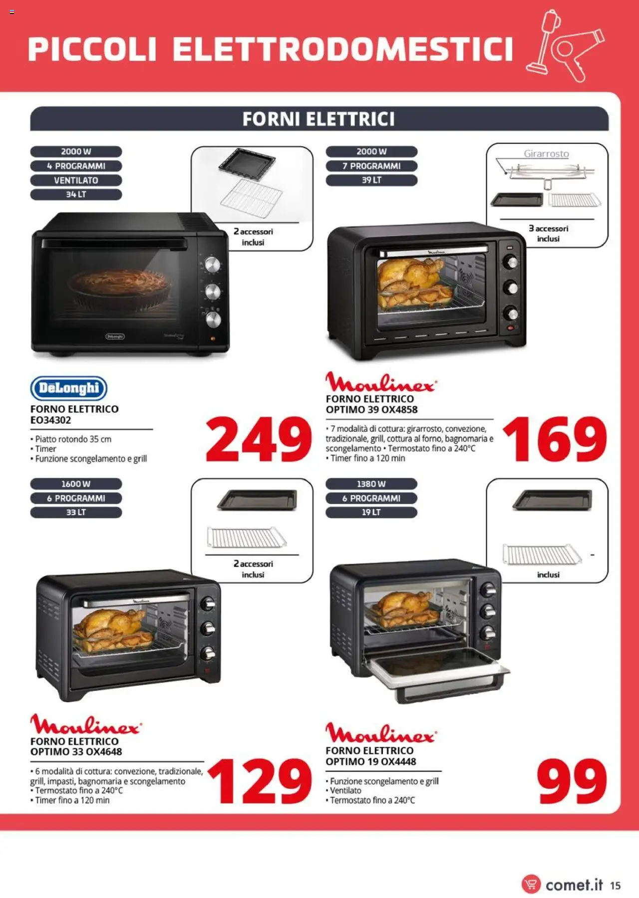 Volantino Comet del 10.10.2025 | Pagina: 15 | Prodotti: Piatto, Forno, Forno elettrico