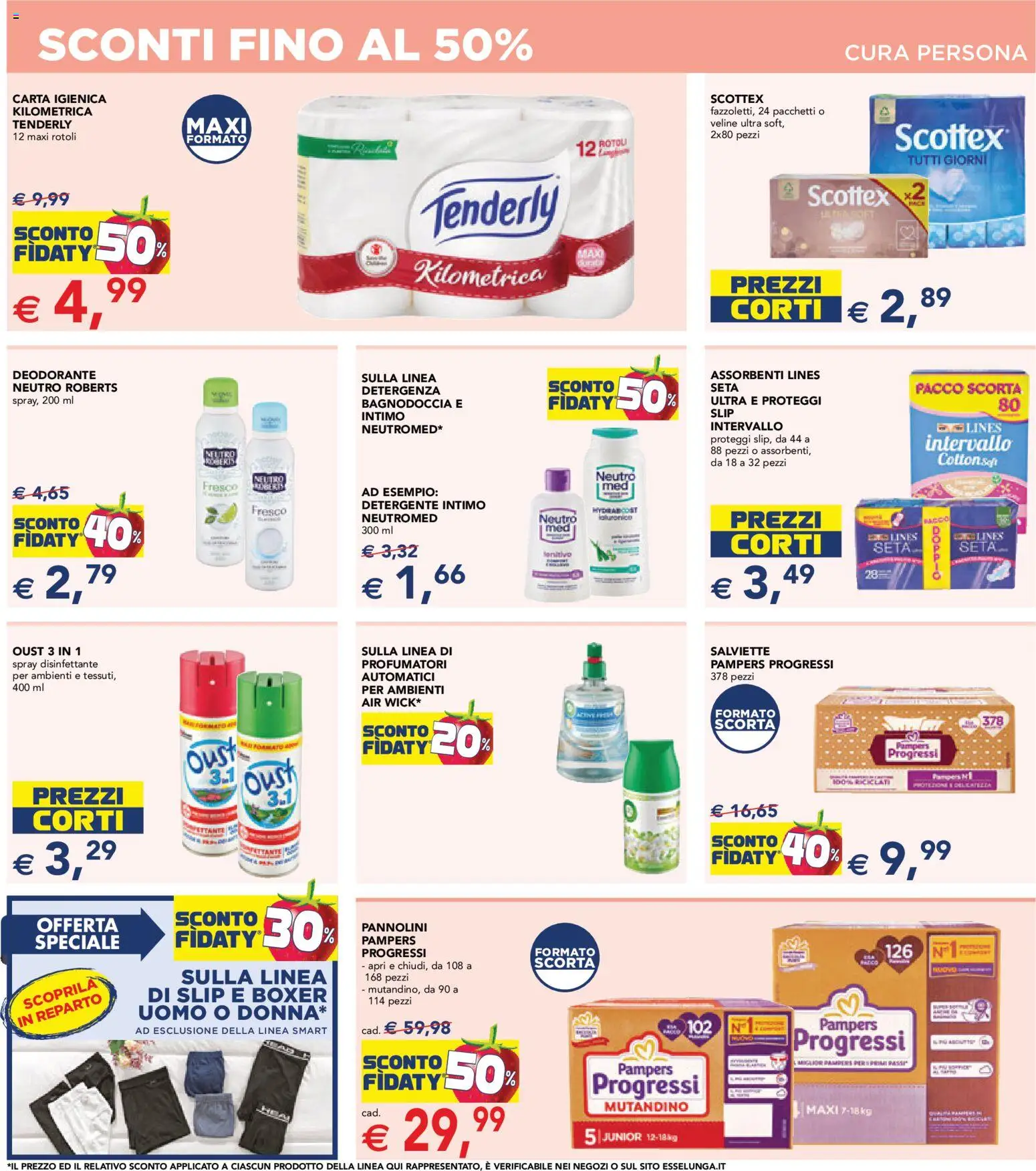 Volantino Esselunga S del 15.01.2026 | Pagina: 13 | Prodotti: Pannolini, Detergente intimo, Veline, Slip