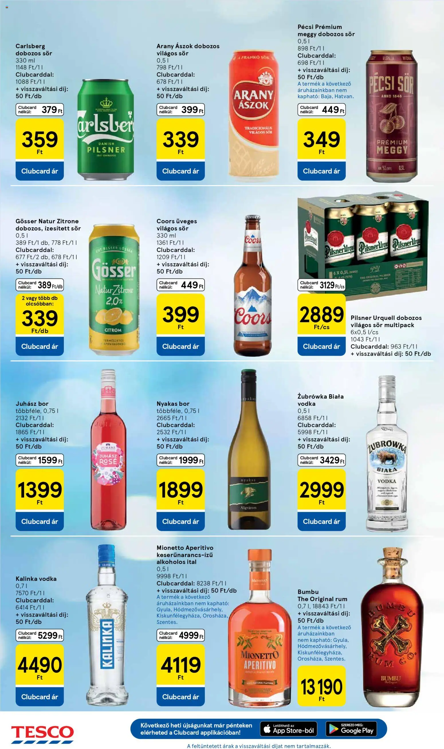 Tesco akciós ujság - amely érvényes a következő dátumtól: 19.03.2026 | Oldal: 26 | Termékek: Kiseli krastavci, Meggy, Gösser, Vodka