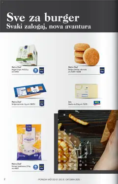 Metro Horeca - pregled Metro kataloga - važi od 01.10.2025 | Strana: 2 | Proizvode: Burger, Krompir, Gouda